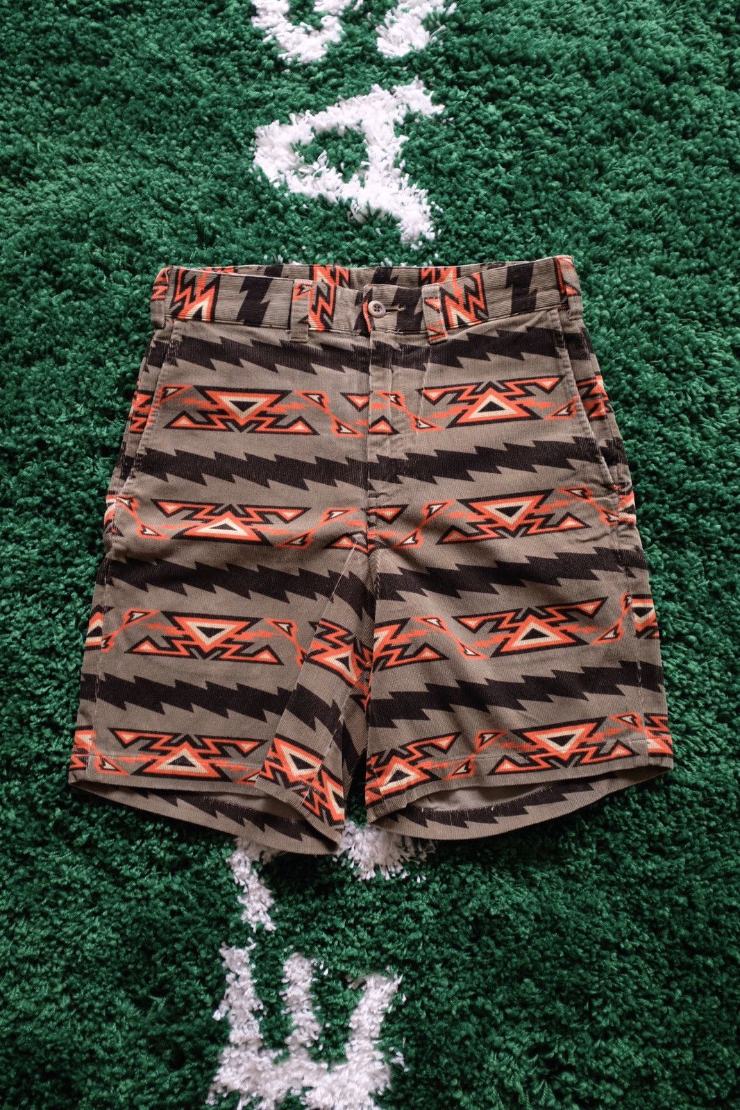 image of Billionaire Boys Club x Icecream Made In Japan Military Olive Corduroy Pattern Shorts (Size 30)