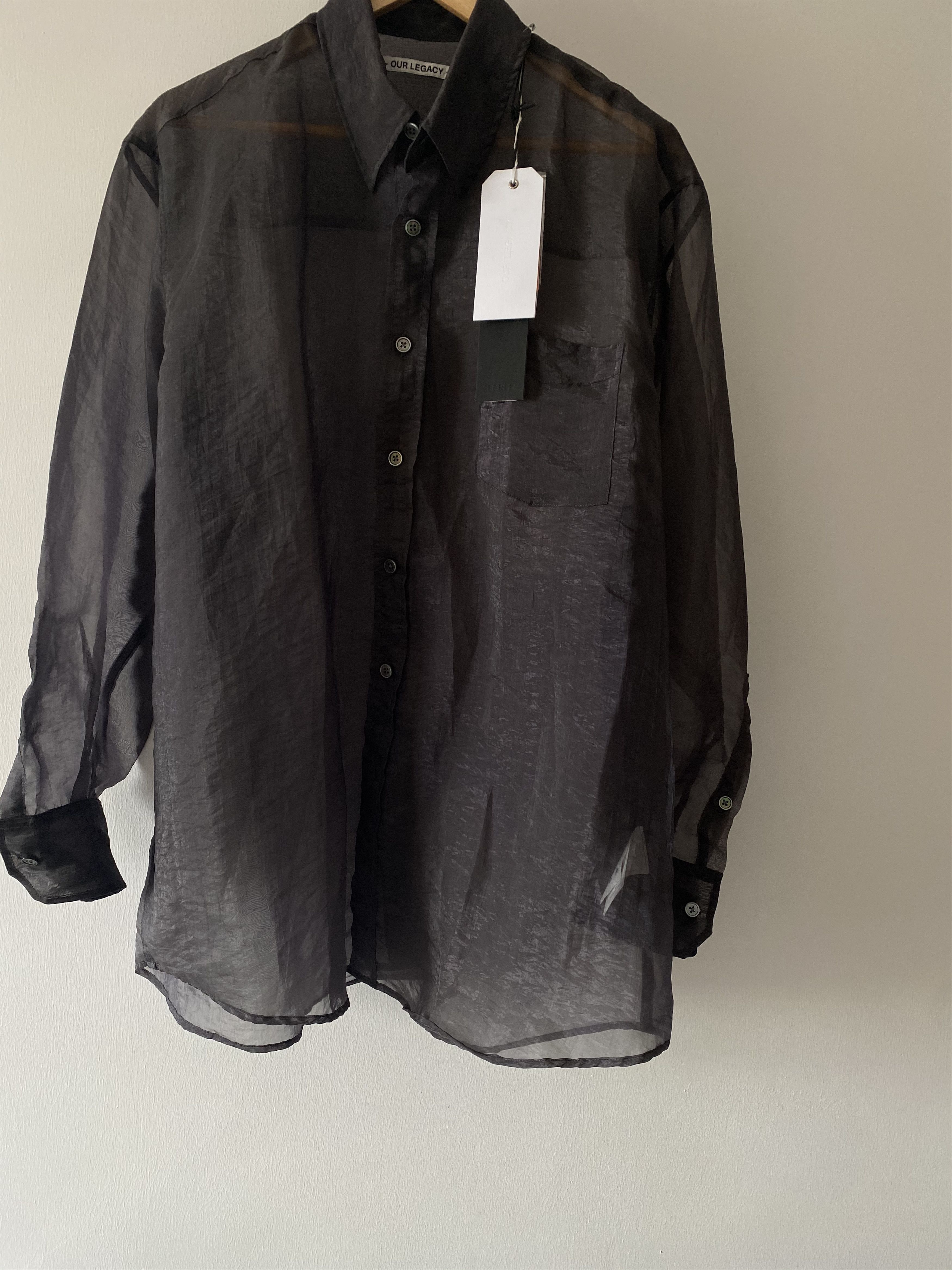 Our Legacy Our Legacy transparent button-up silk organza shirt 