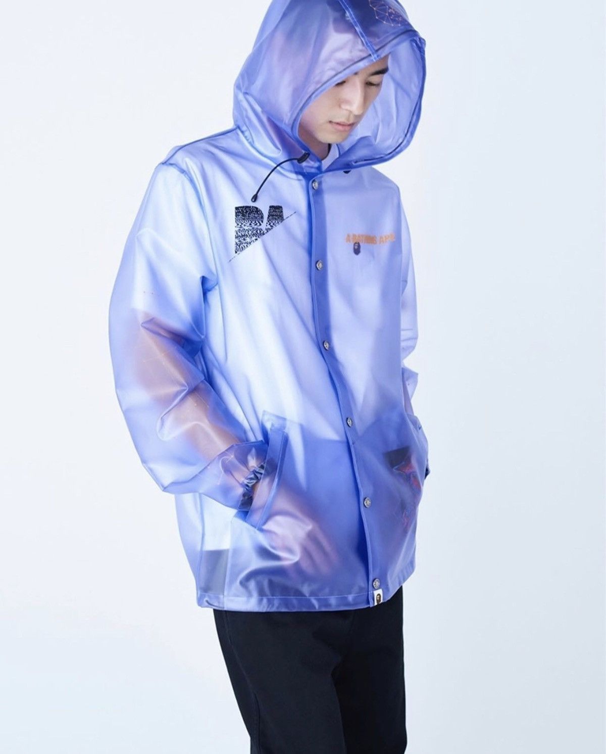 Bape clear hoodie jacket sale