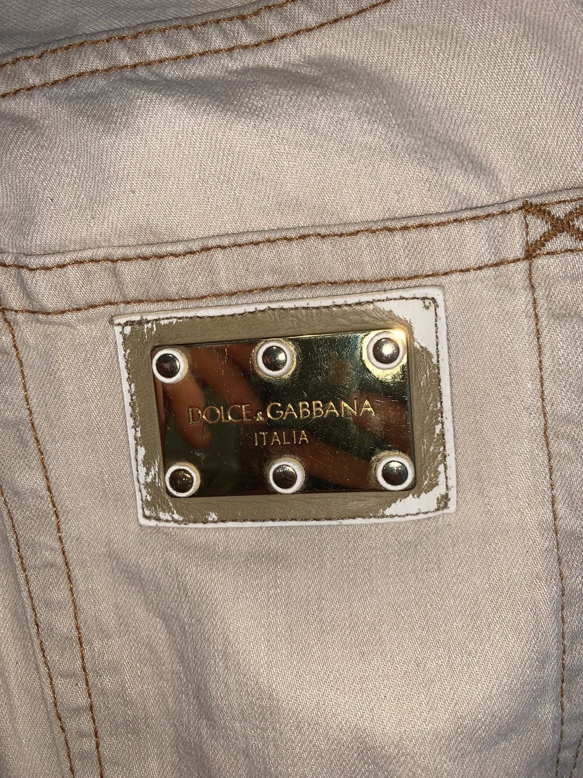 Dolce & Gabbana Dolce & Gabbana Cream Loose Denim Pants Size US 34 / EU 50 - 7 Thumbnail