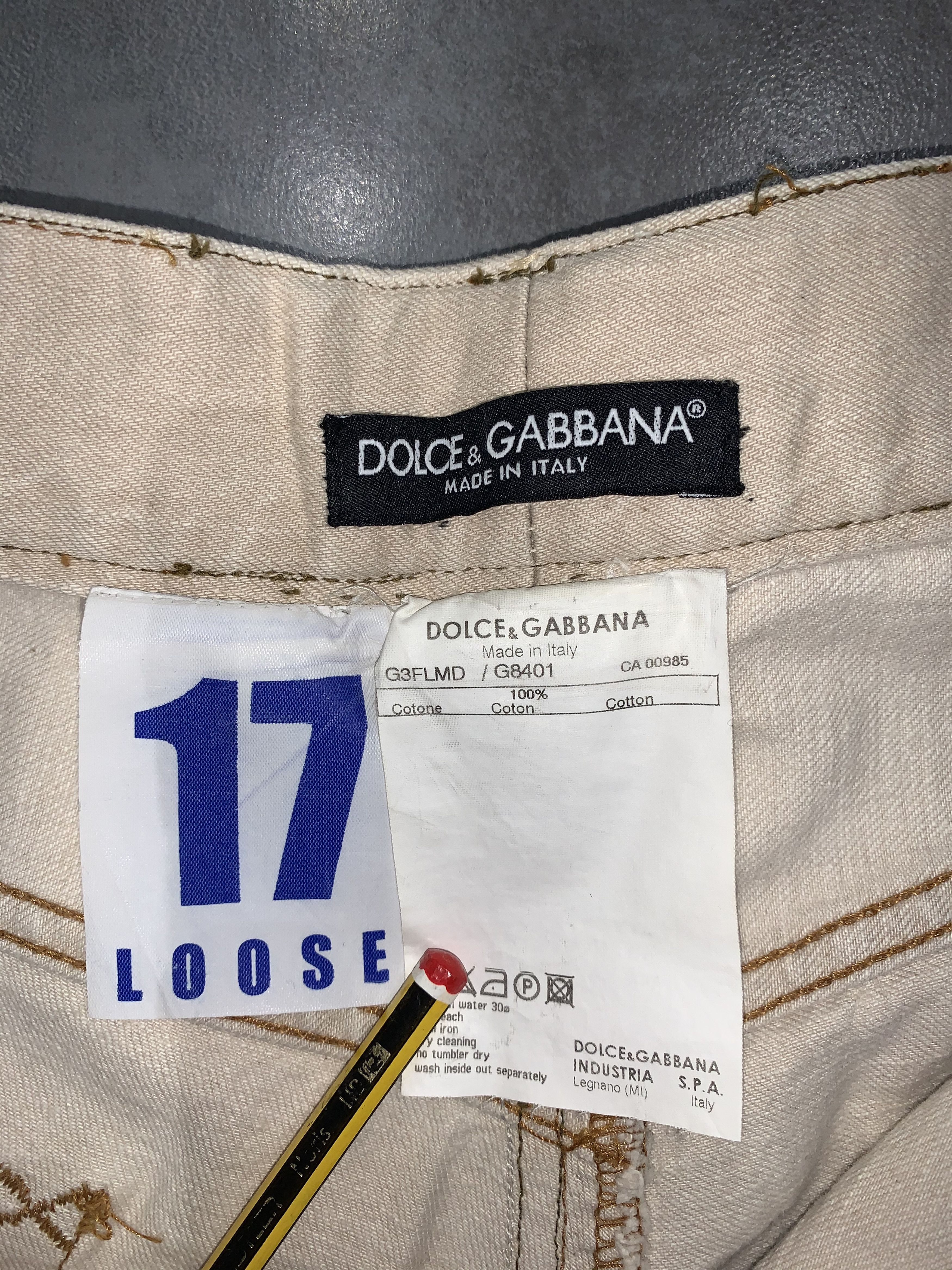 Dolce & Gabbana Dolce & Gabbana Cream Loose Denim Pants Size US 34 / EU 50 - 6 Thumbnail