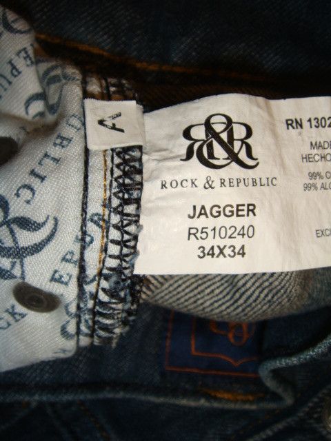 Rock & Republic × Vintage Rock And Republic Jeans Jagger 34x34 Denim Jean zip Fly Size US 34 / EU 50 - 5 Thumbnail