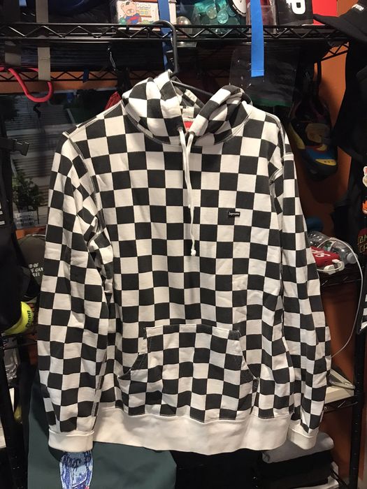 Checkered store supreme hoodie