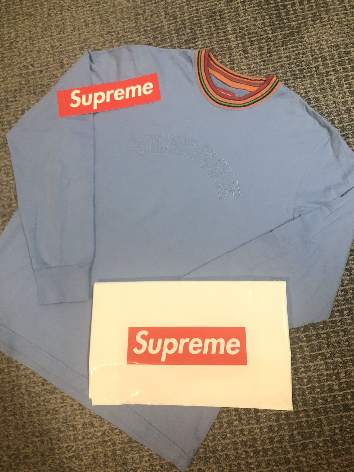 Supreme Multicolor Striped Rib Long Sleeve Shirt Size US S / EU 44-46 / 1 - 1 Thumbnail