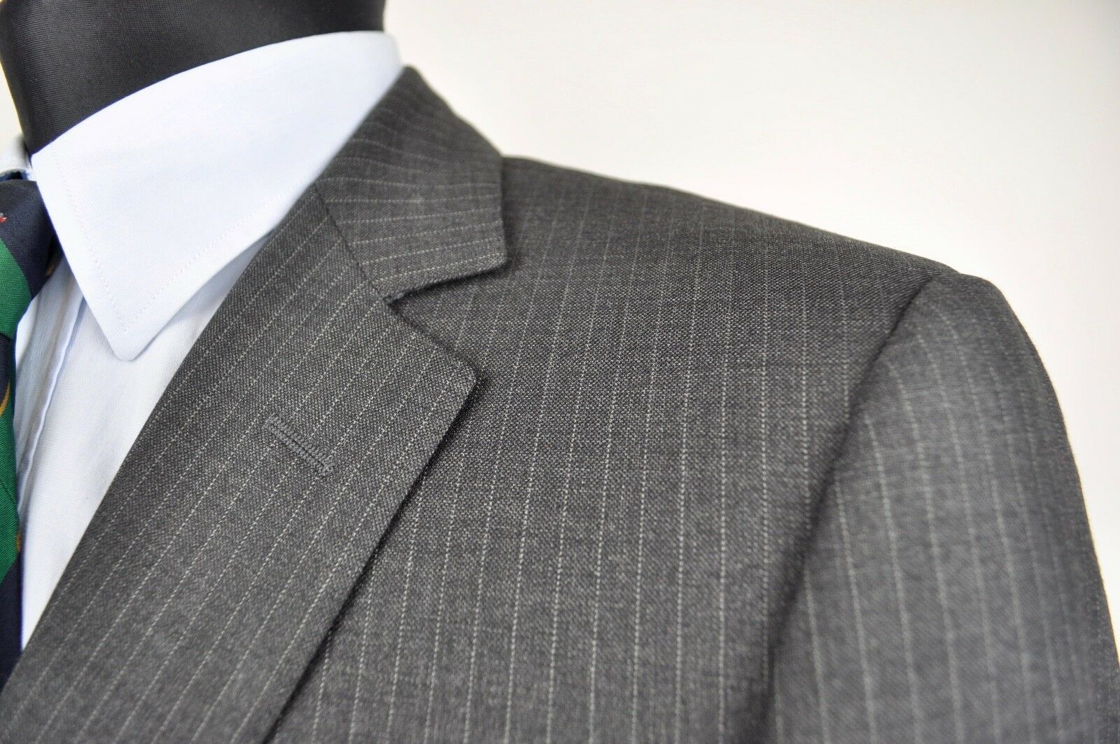 Suitsupply SUITSUPPLY 110's Wool Charcoal Blazer Long Pinstriped Size 42L - 4 Thumbnail