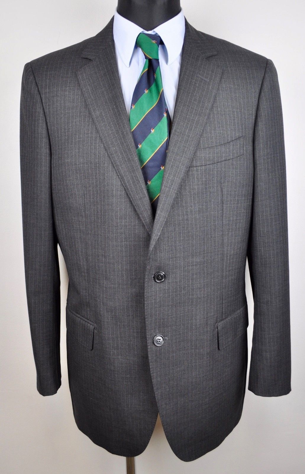 Suitsupply SUITSUPPLY 110's Wool Charcoal Blazer Long Pinstriped Size 42L - 1 Thumbnail