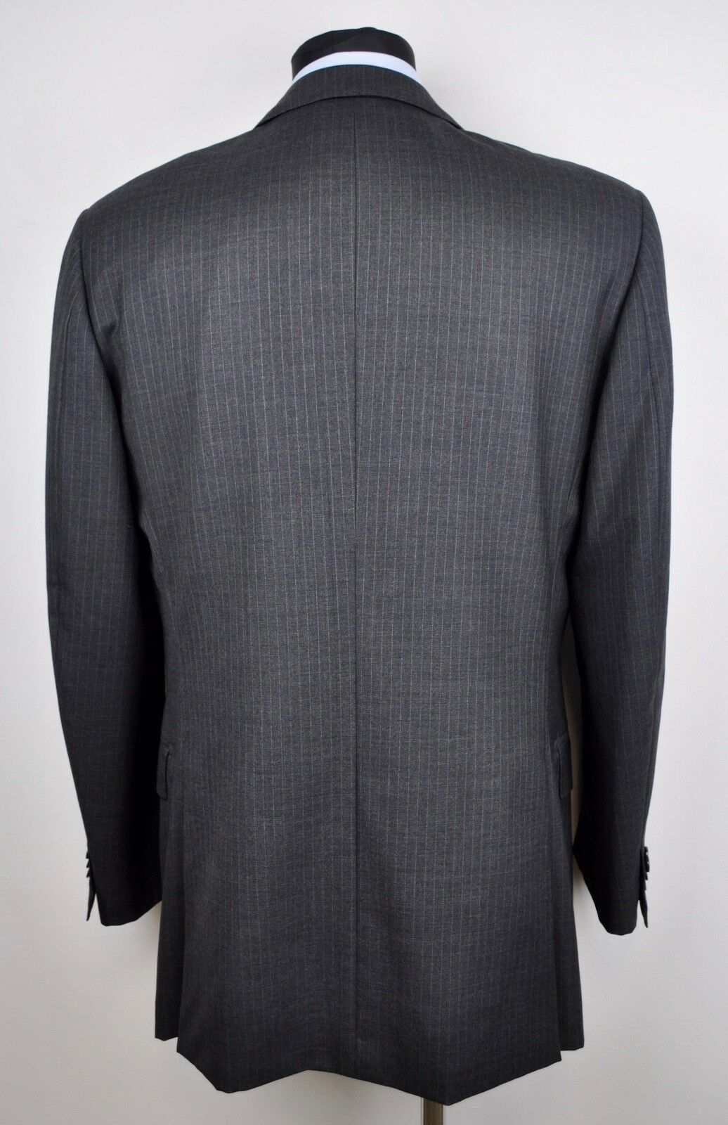 Suitsupply SUITSUPPLY 110's Wool Charcoal Blazer Long Pinstriped Size 42L - 6 Thumbnail