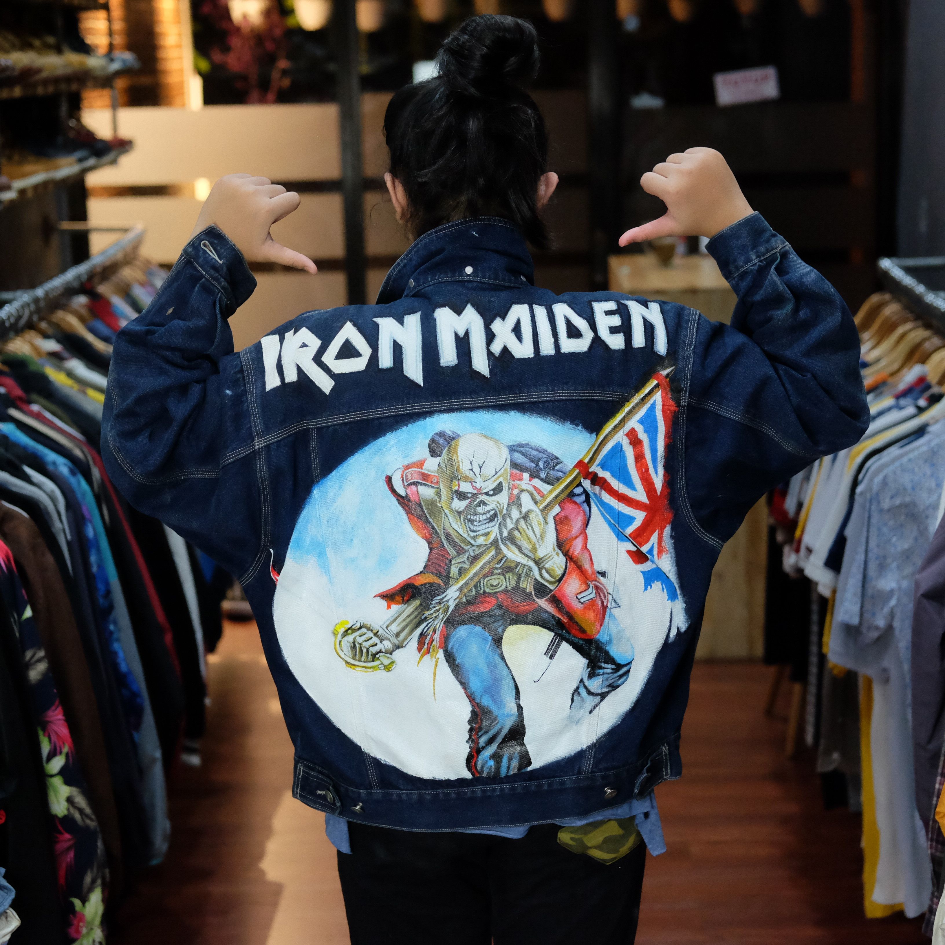 Iron maiden fashion denim vest