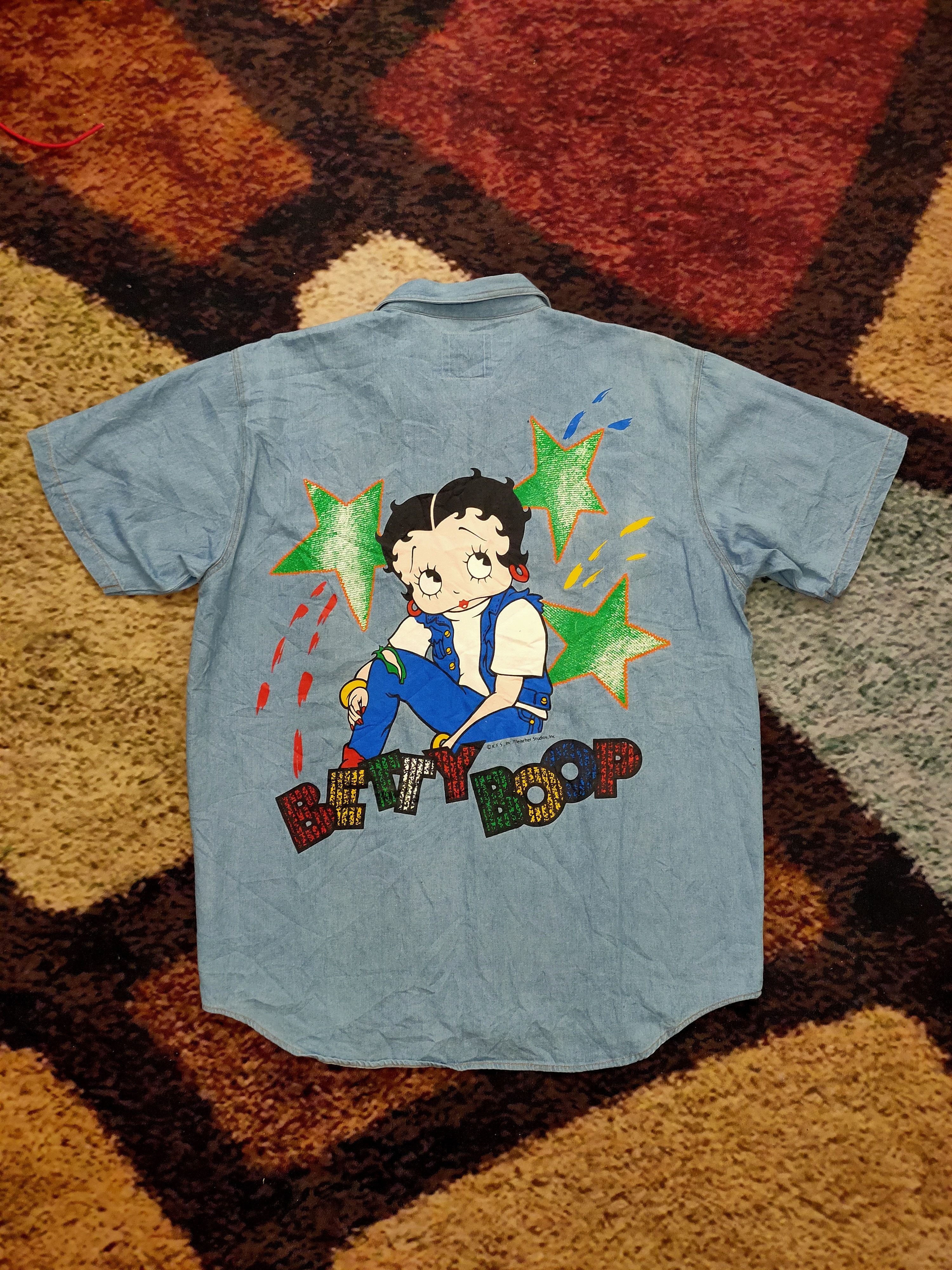 Cartoon Network vintage betty boop button up shirt indigo Size US M / EU 48-50 / 2 - 1 Thumbnail