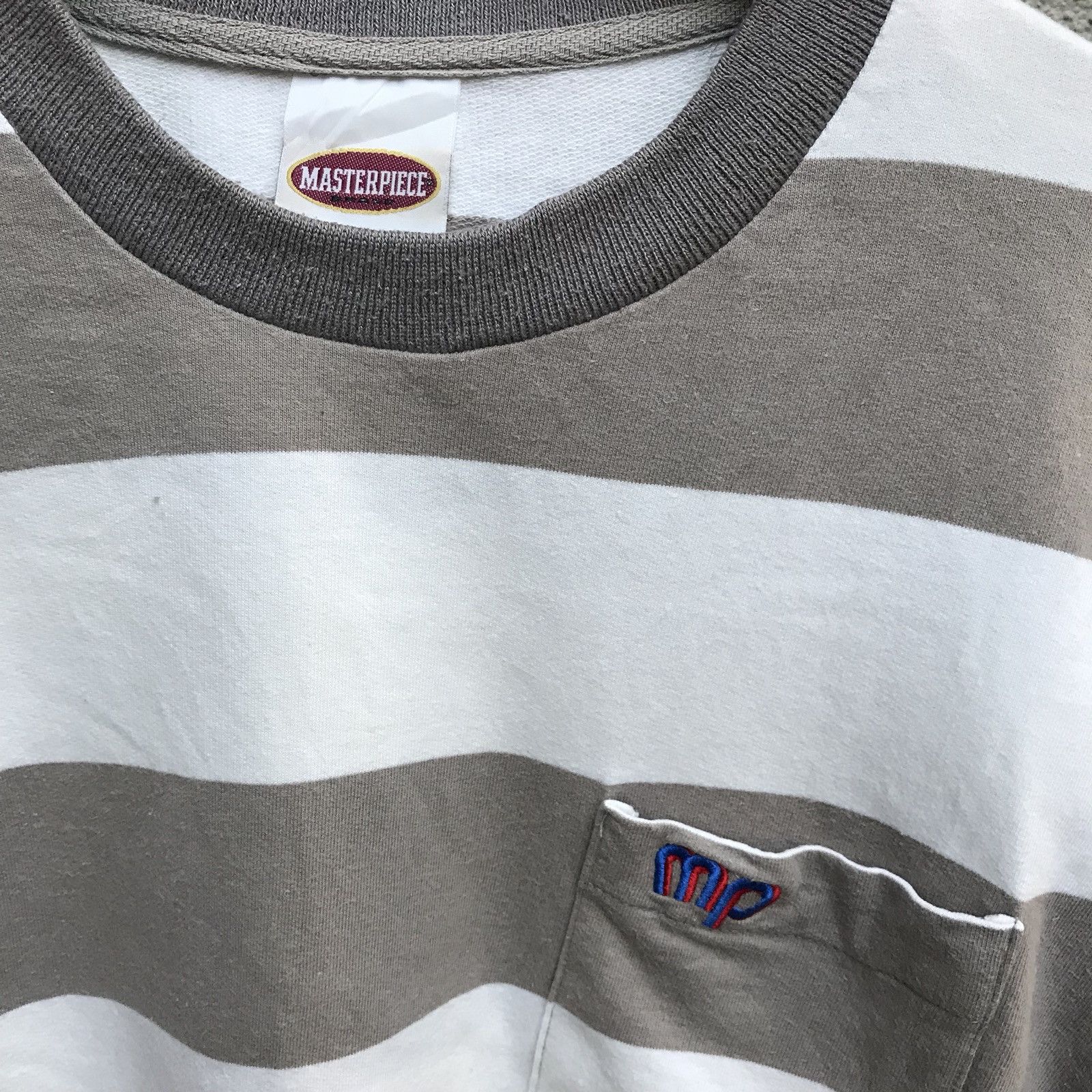 Japanese Brand MASTERPIECE striped border tee Size US M / EU 48-50 / 2 - 3 Thumbnail