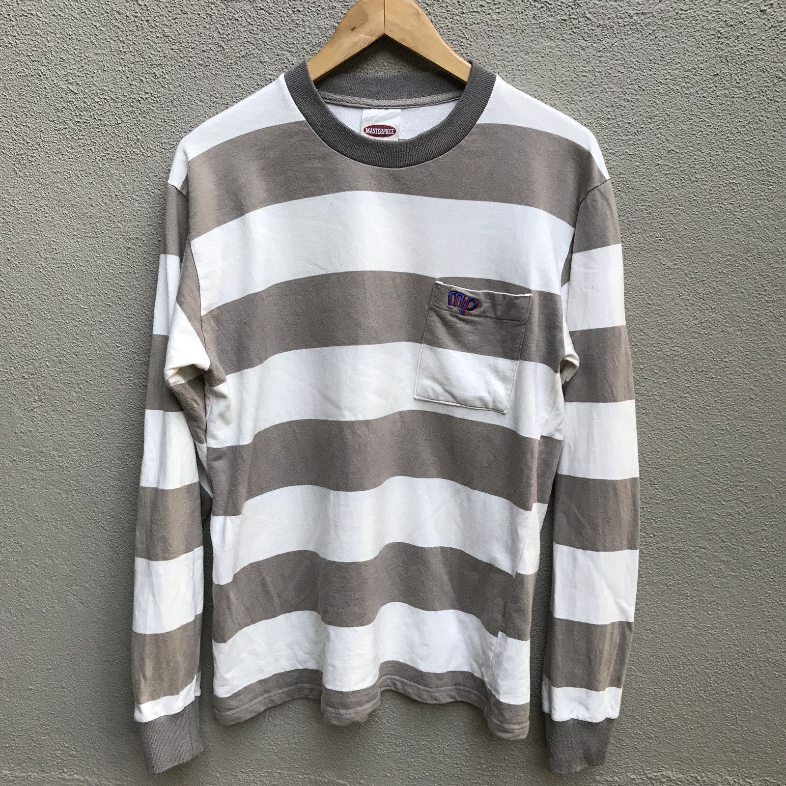 Japanese Brand MASTERPIECE striped border tee Size US M / EU 48-50 / 2 - 2 Thumbnail