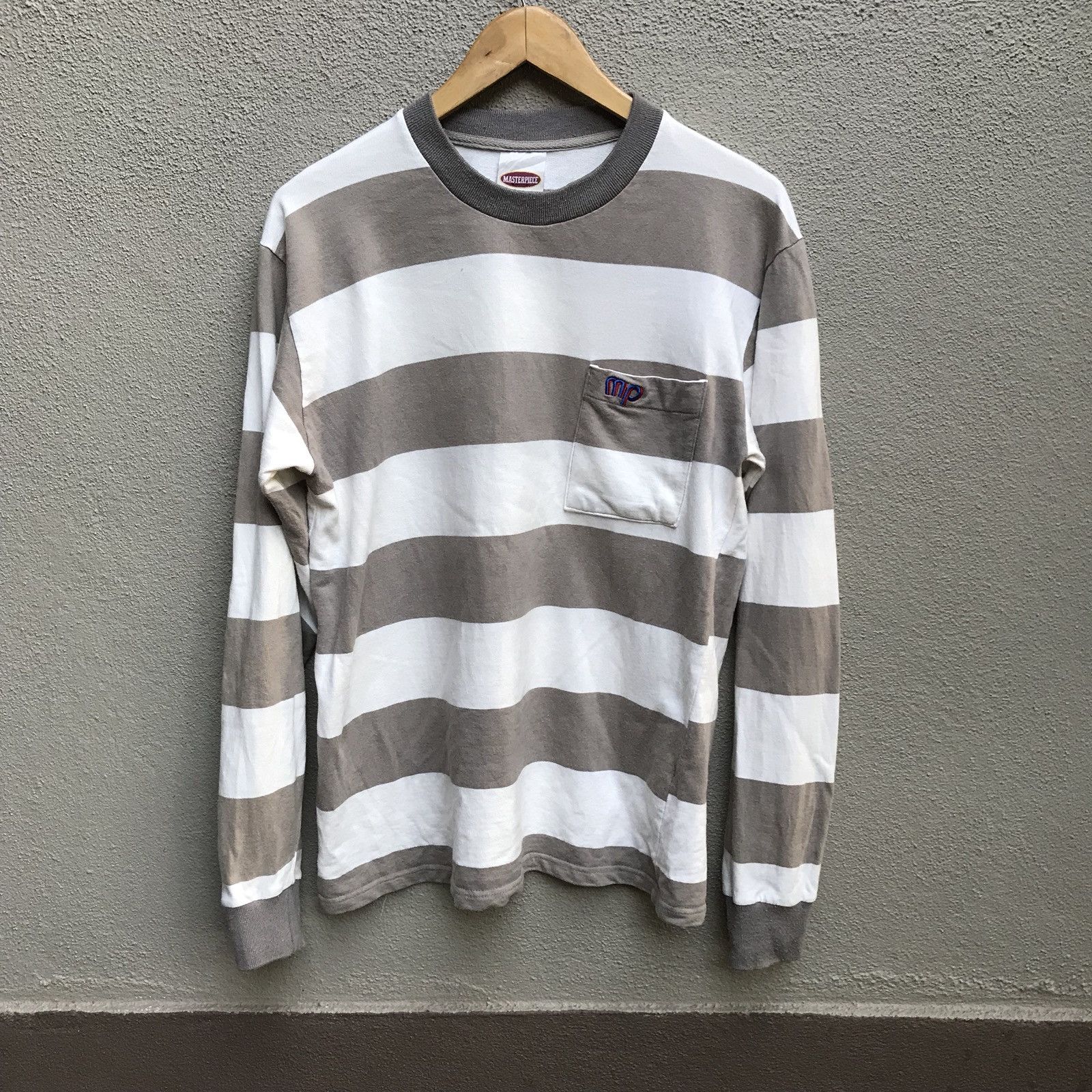 Japanese Brand MASTERPIECE striped border tee Size US M / EU 48-50 / 2 - 1 Thumbnail