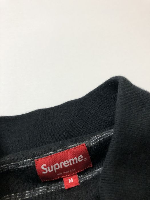 Supreme Stripe Velour L/S Polo | Grailed