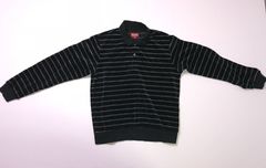 Supreme Supreme Stripe Velour L/S Polo | Grailed