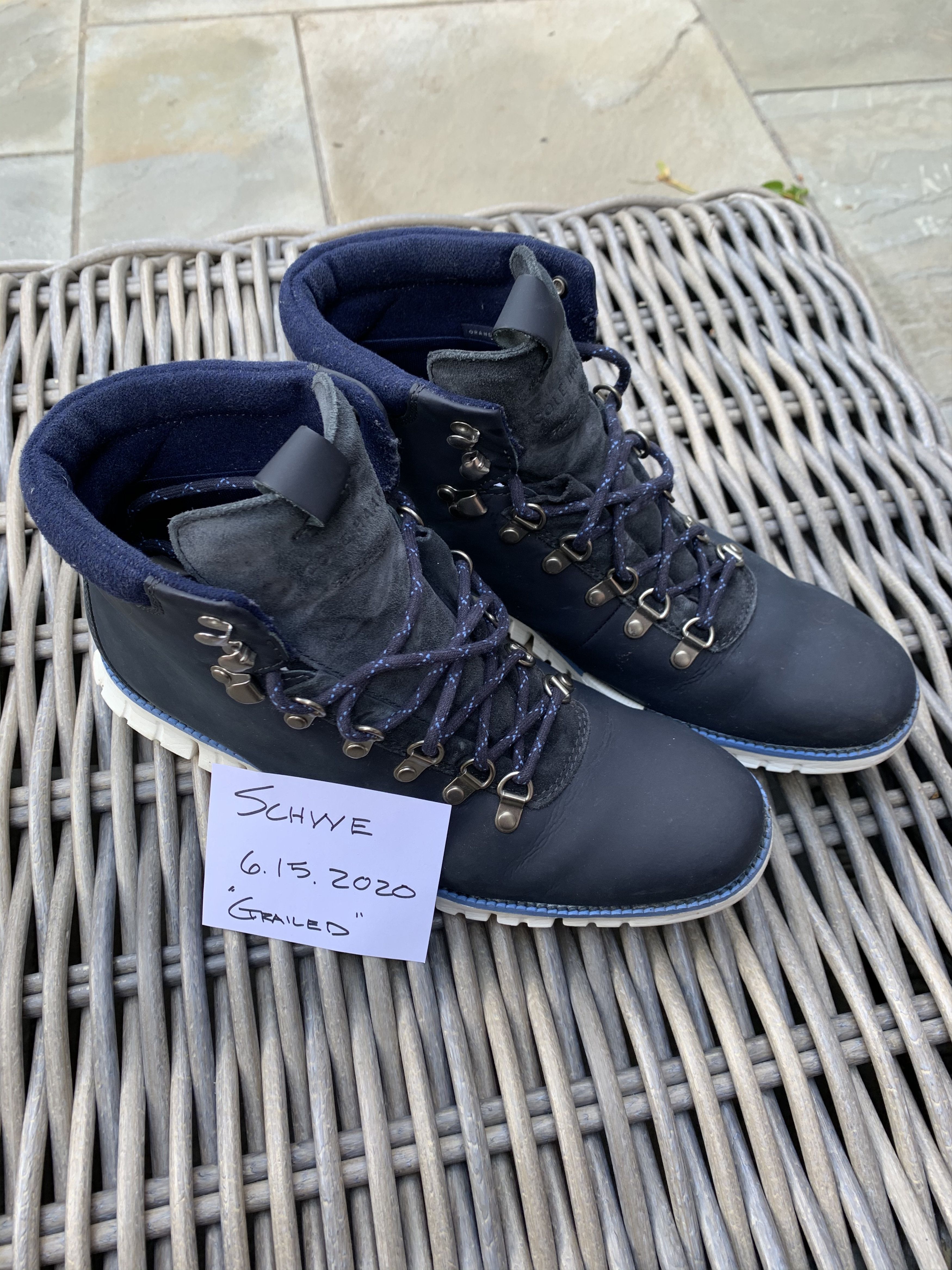 Cole Haan Navy and White Hiking-Inspired Boots Cole Haan Men main image 4