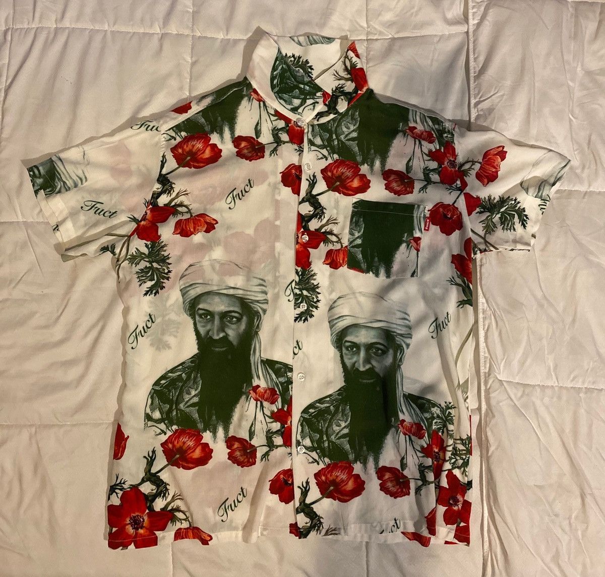 Fuct Osama Bin Laden “War On Drugs” button up