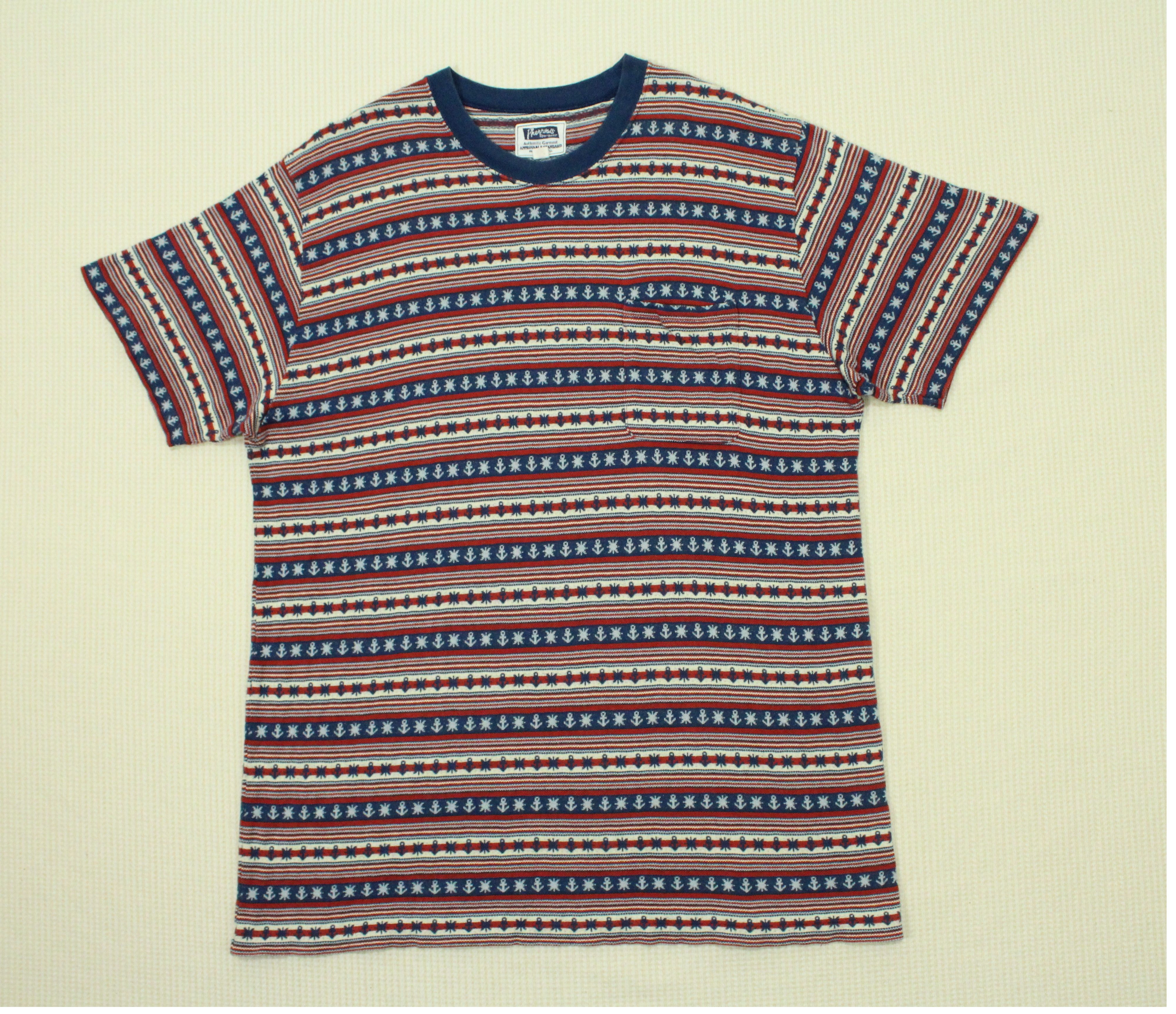 Japanese Brand PHERROWS T Shirt Surf Woven Striped Pocket Visvim Inspired Size US M / EU 48-50 / 2 - 3 Thumbnail