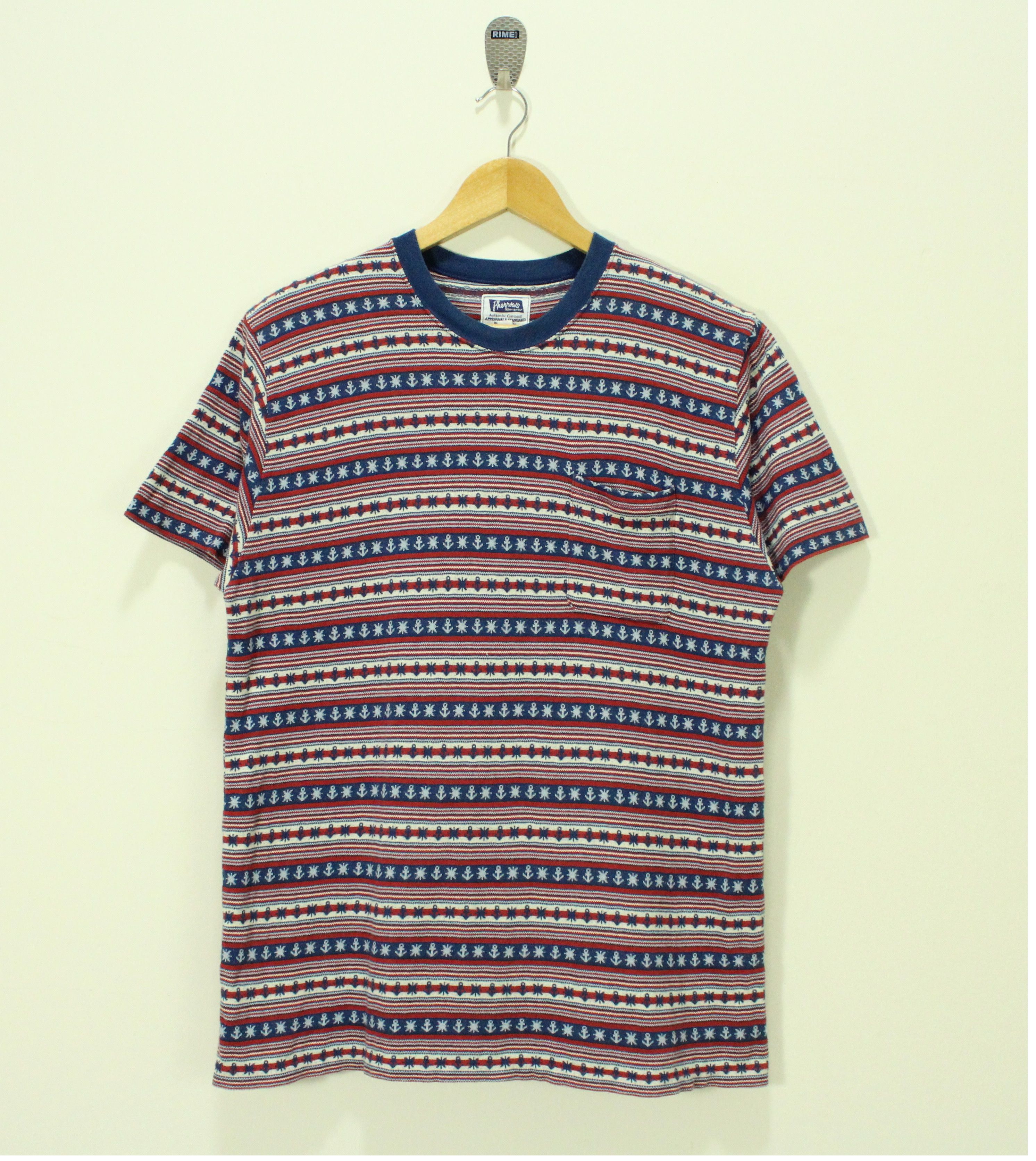 Japanese Brand PHERROWS T Shirt Surf Woven Striped Pocket Visvim Inspired Size US M / EU 48-50 / 2 - 1 Thumbnail