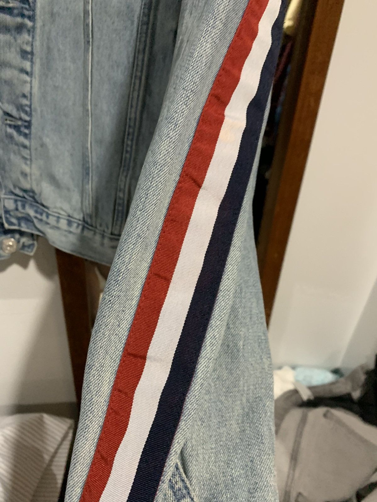 Pacsun Pacsun Red White Blue striped Jean jacket Grailed