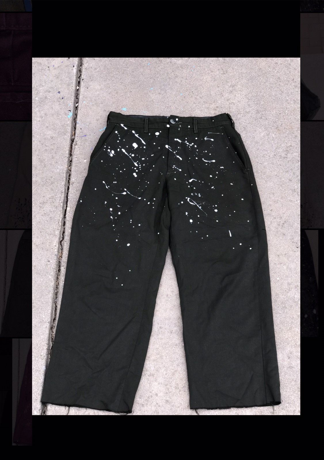 Military Vietnam era Military Surplus Paint Splatter Cropped Trousers