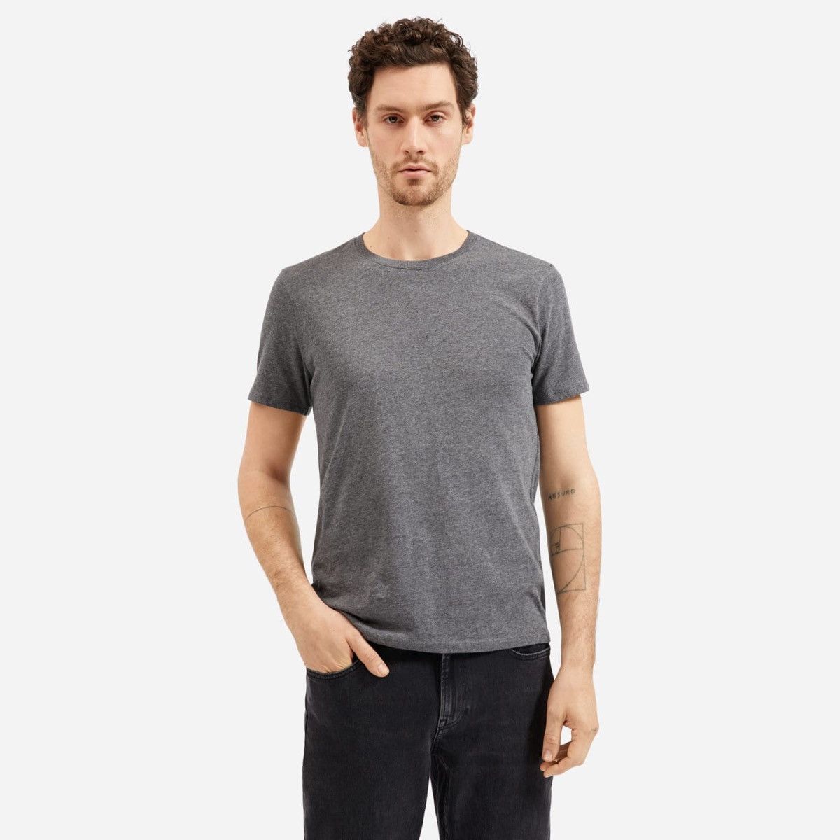 Everlane Heather Charcoal Cotton Crew Size US M / EU 48-50 / 2 - 1 Thumbnail