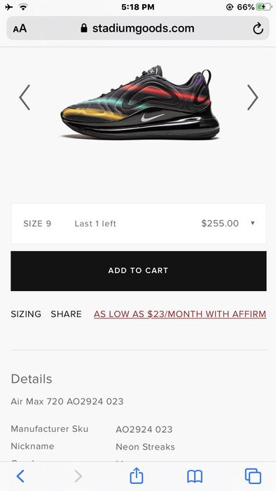 Air max 720 hot sale neon streaks