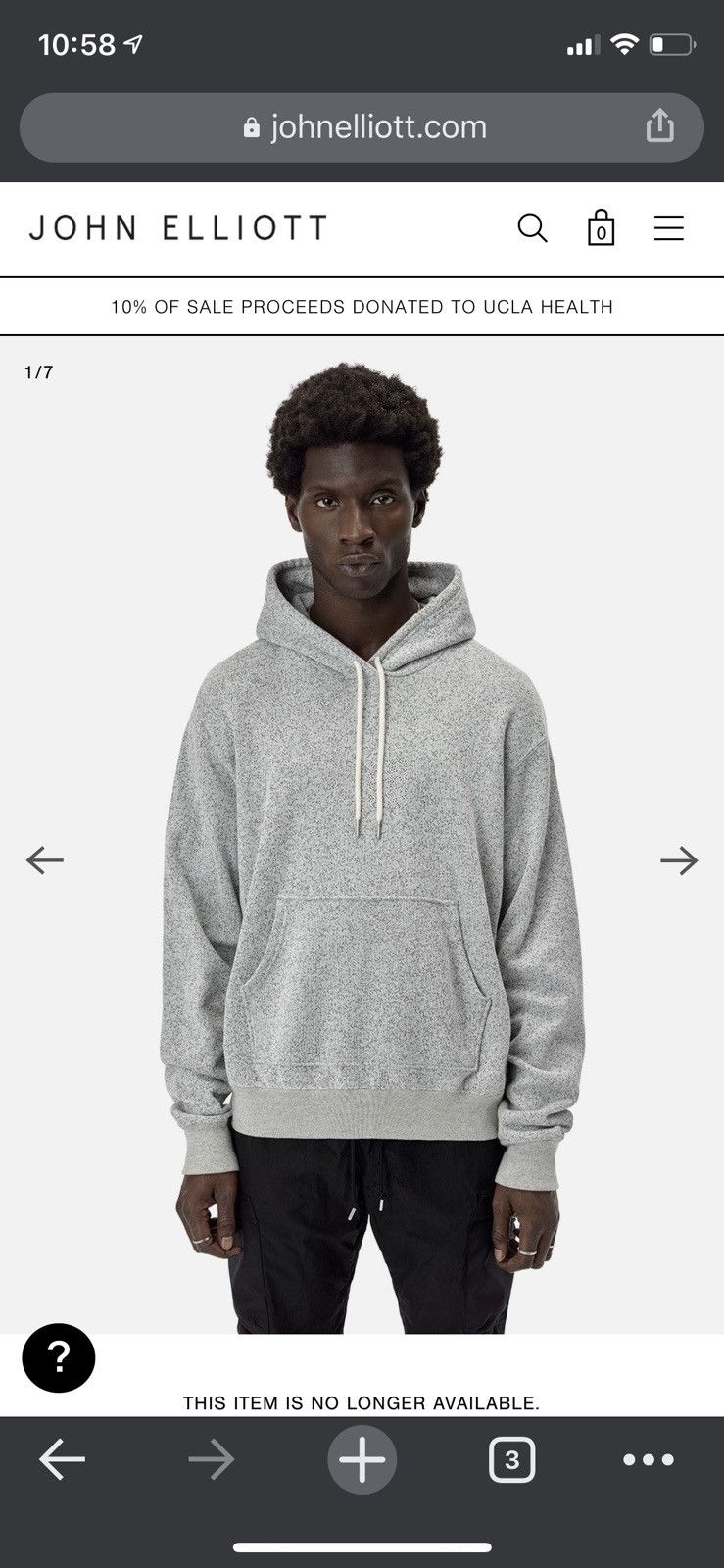 John Elliott John Elliott Spec Fleece Beach Hoodie Size US M / EU 48-50 / 2 - 4 Thumbnail