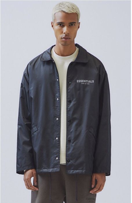 Fear of God FOG - Fear of God Essentials Nylon Coach Jacket Black