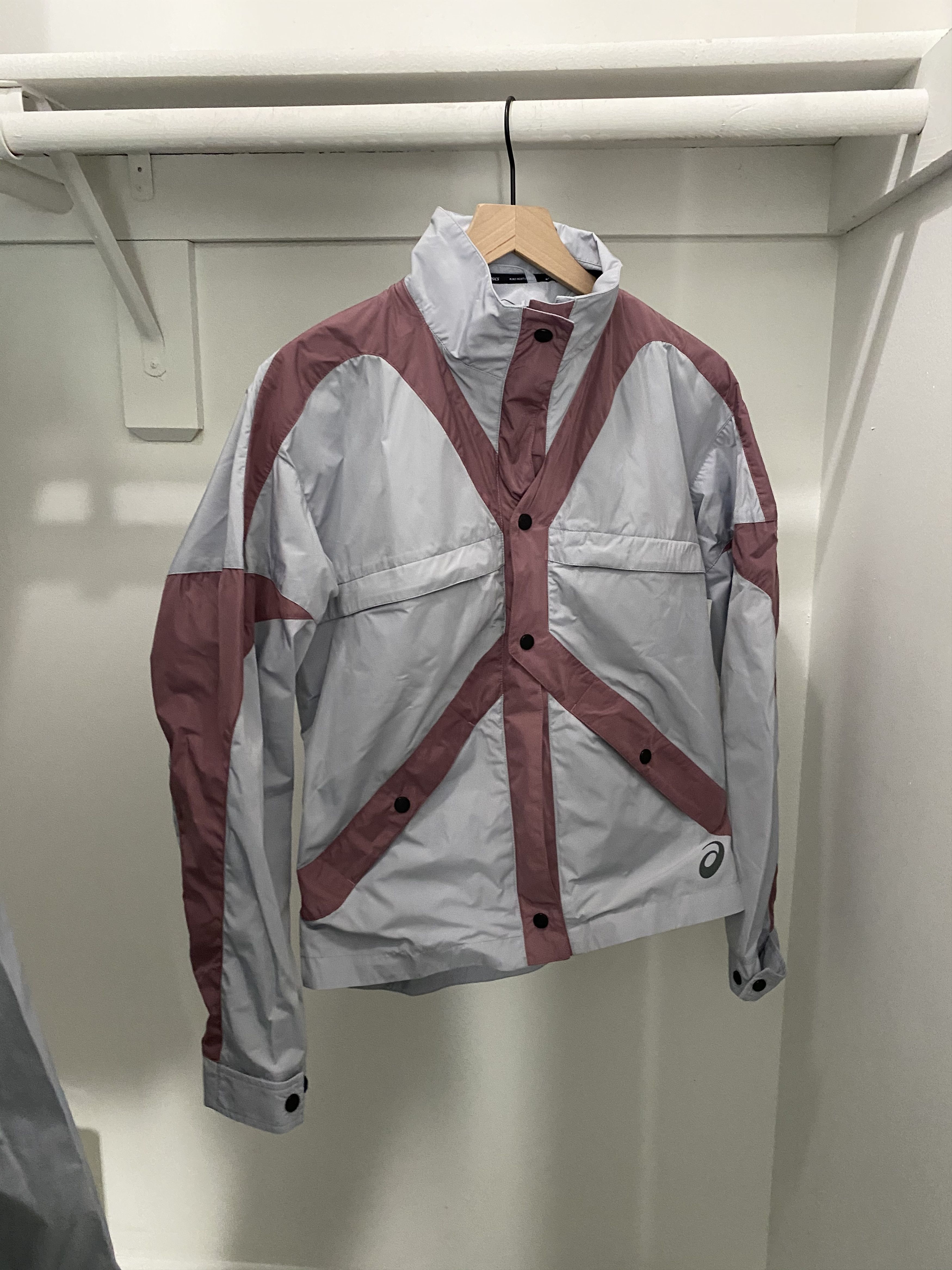 image of Asics 0008 Bomber Jacket in Piedmont Grey/Purple Oxide, Men's (Size Small)
