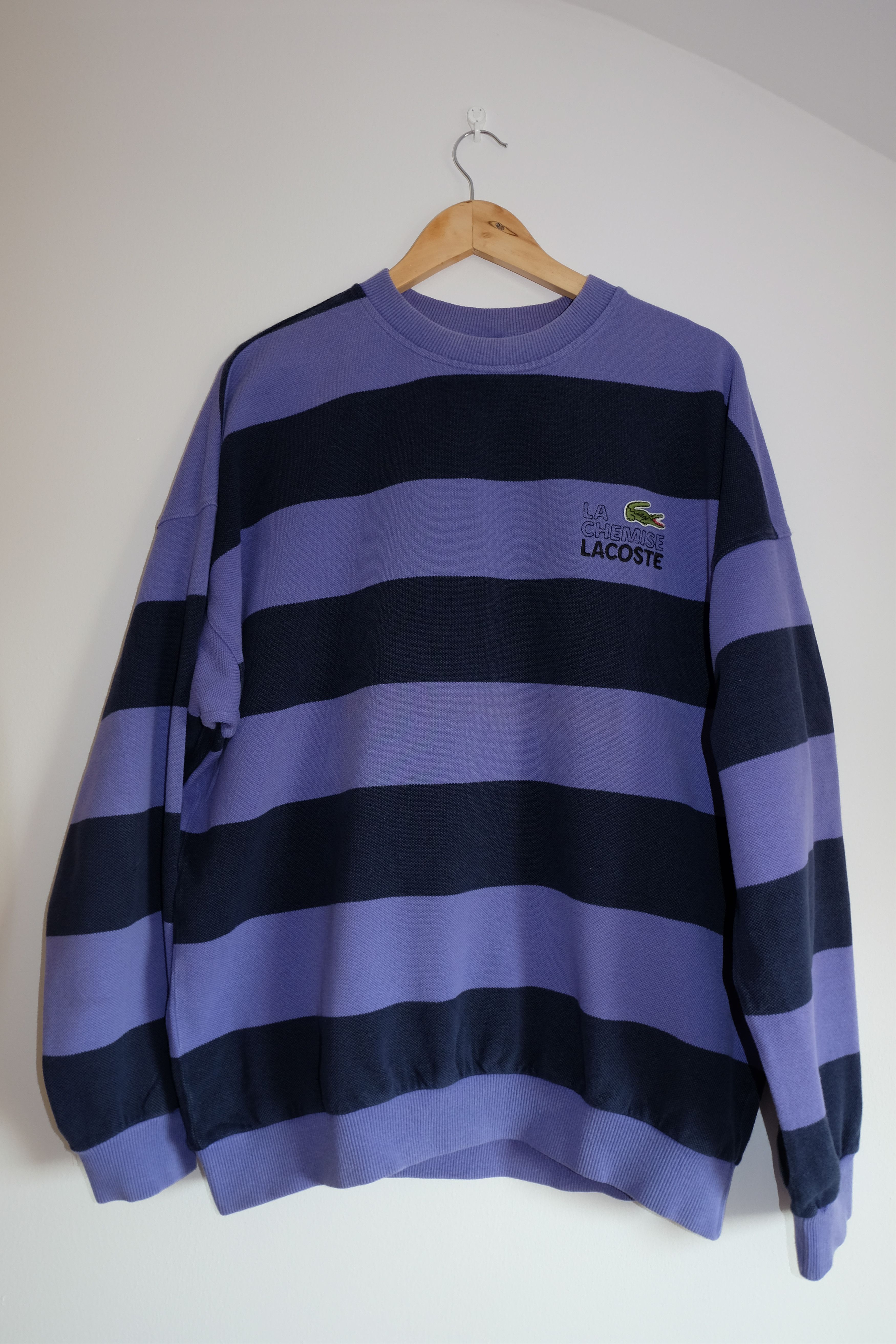 Vintage Vintage 80s La Chemise Lacoste purple sweatshirt | Grailed