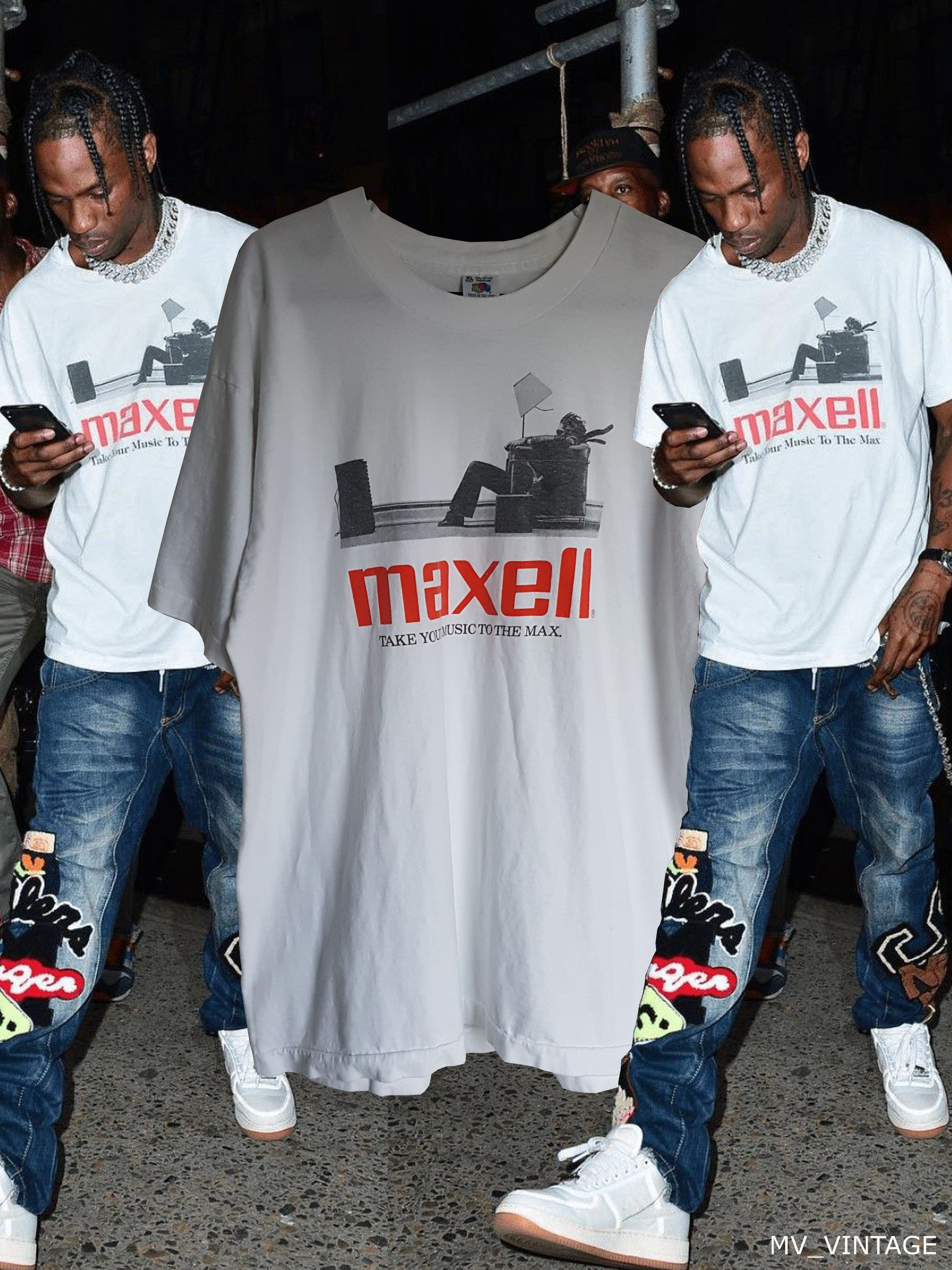 Band Tees × Vintage Vintage 1990 Maxell t-shirt seen on Travis