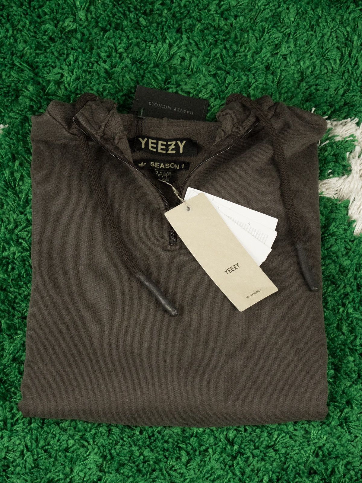 Adidas YEEZY SEAOSN 1 BASIC HOODIE Half-Zip Hoodie MOLE (L) | Grailed