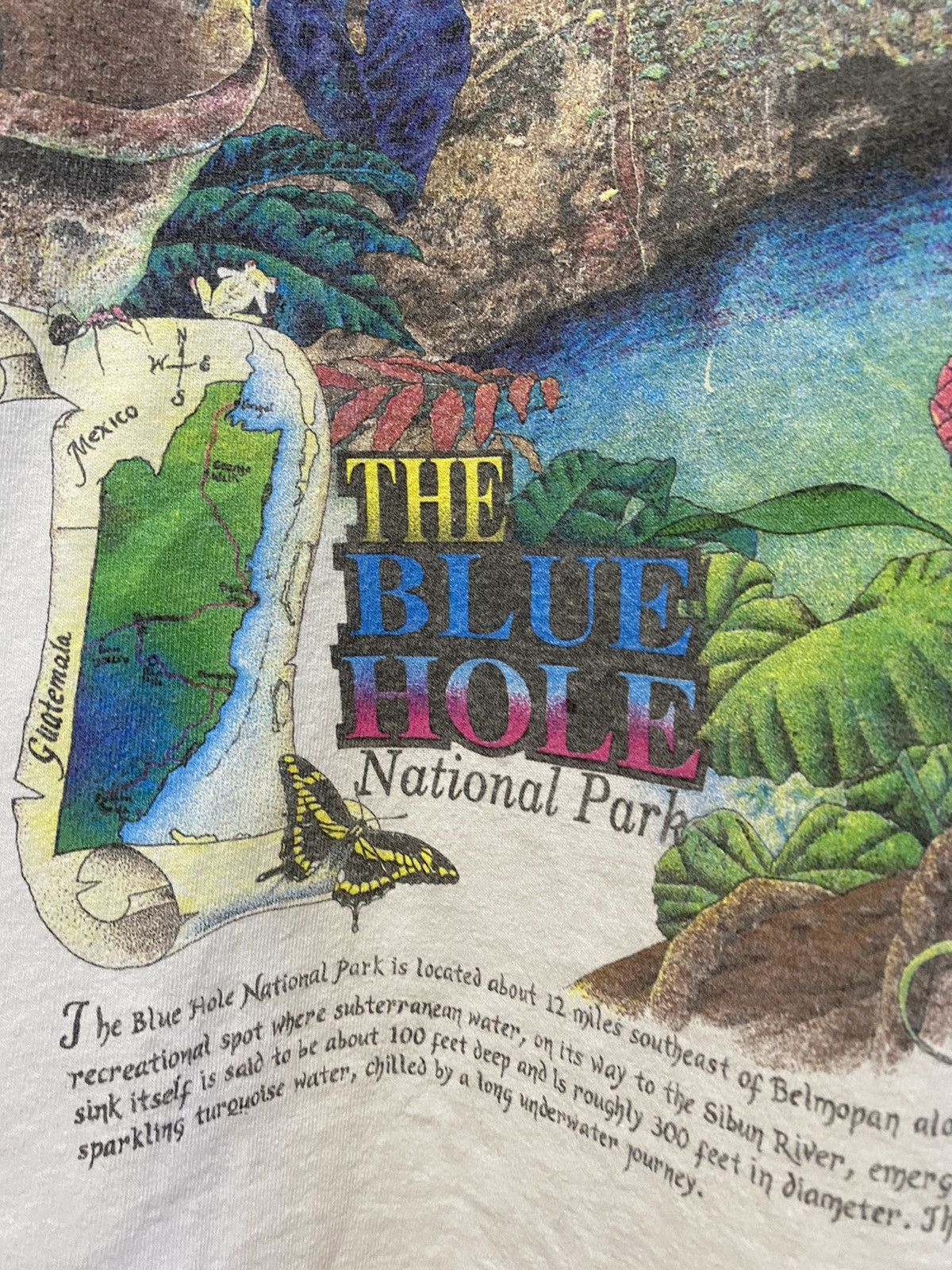 Band Tees VTG Belize Blue Hole National Park Single Stitch T Shirt XL Size US XL / EU 56 / 4 - 6 Thumbnail