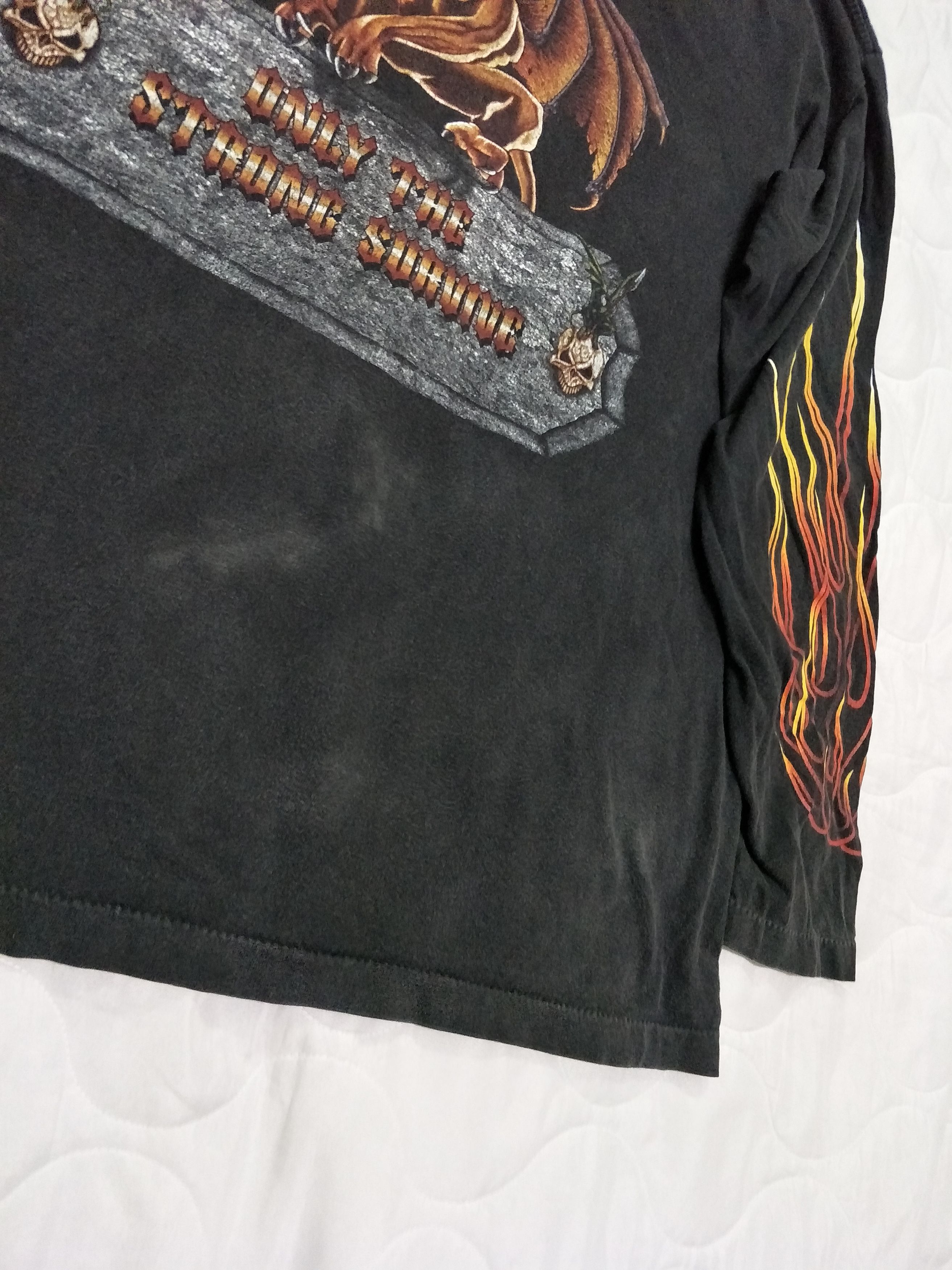 Band Tees × Vintage Vintage Skull Flames Tee Size US L / EU 52-54 / 3 - 8 Thumbnail