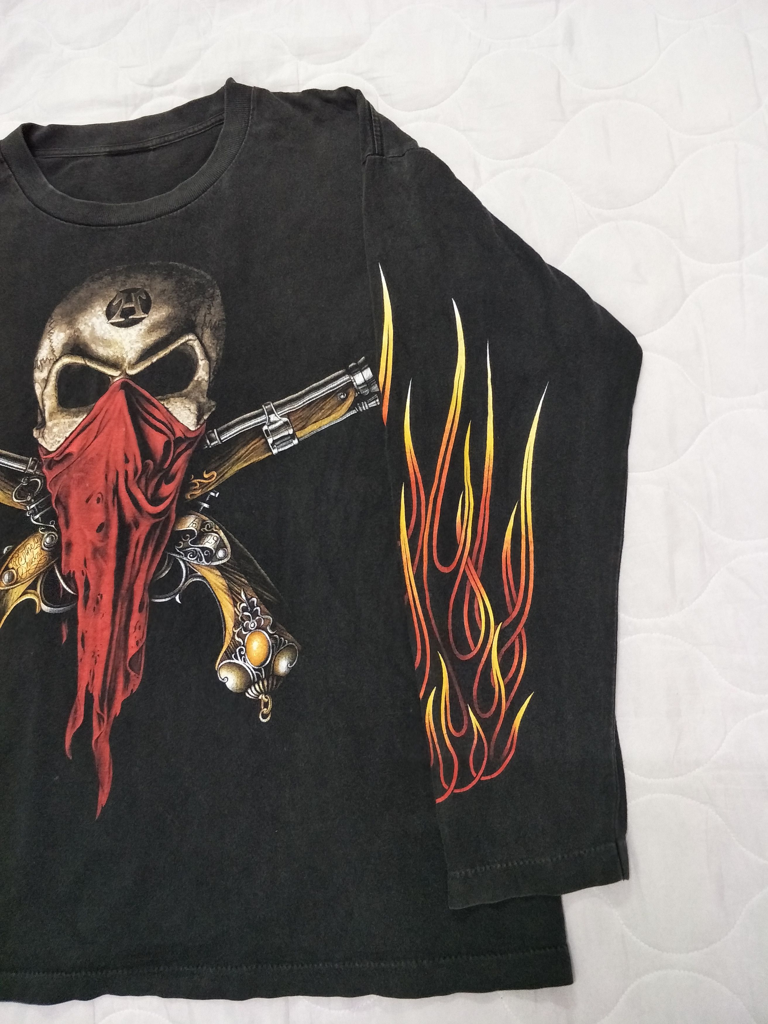 Band Tees × Vintage Vintage Skull Flames Tee Size US L / EU 52-54 / 3 - 4 Thumbnail