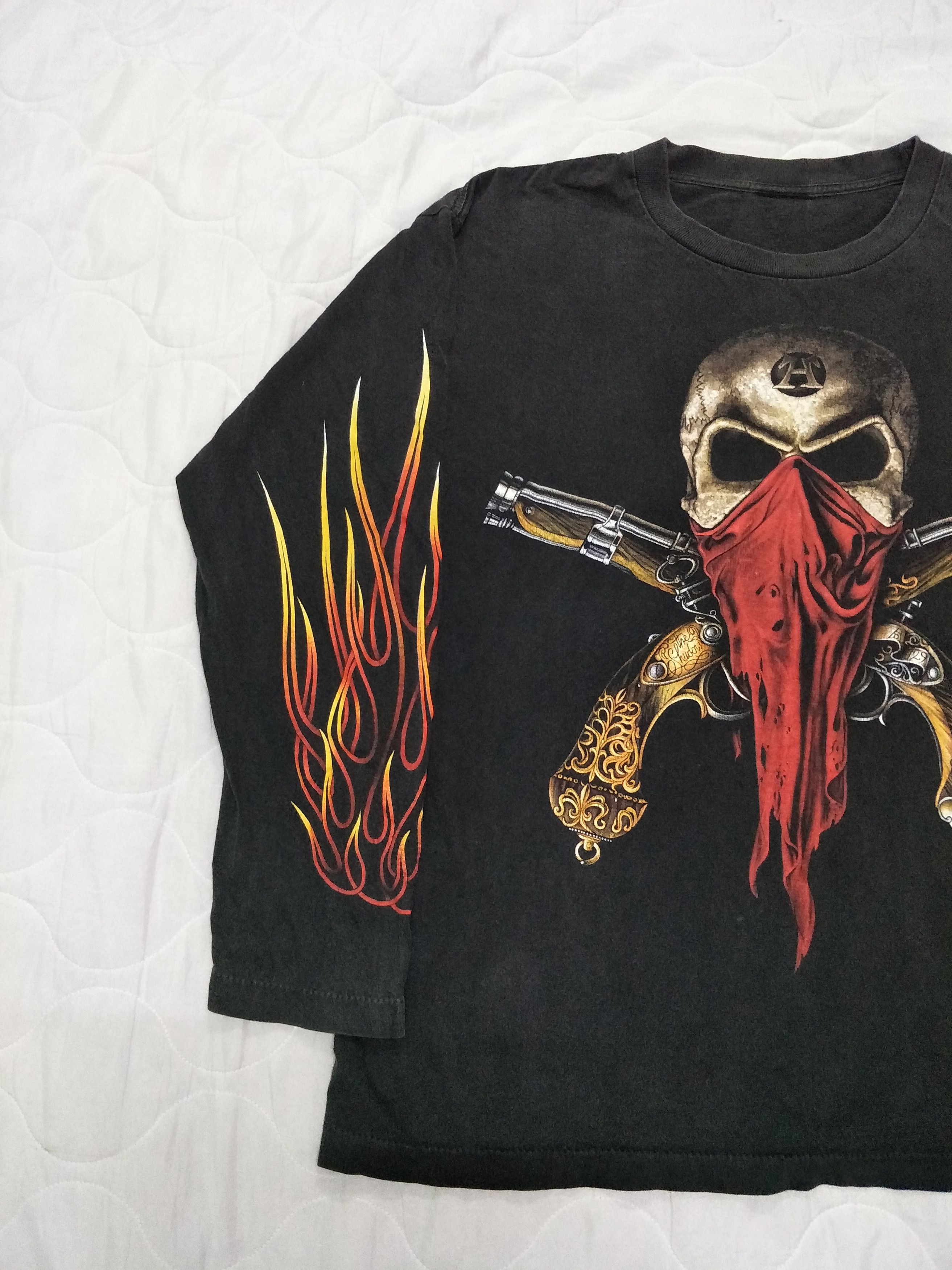 Band Tees × Vintage Vintage Skull Flames Tee Size US L / EU 52-54 / 3 - 5 Thumbnail