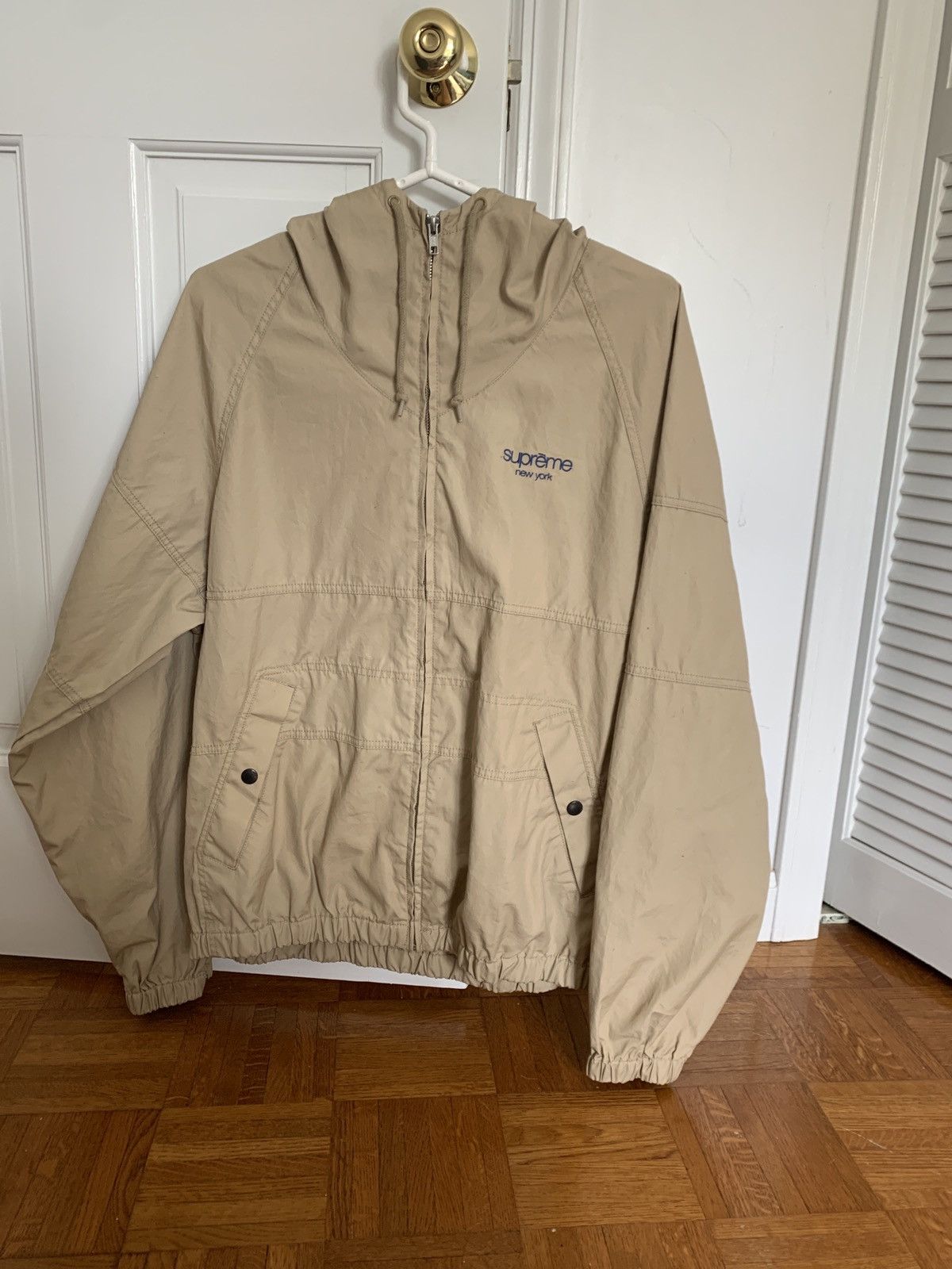 Supreme cotton outlet hooded raglan jacket