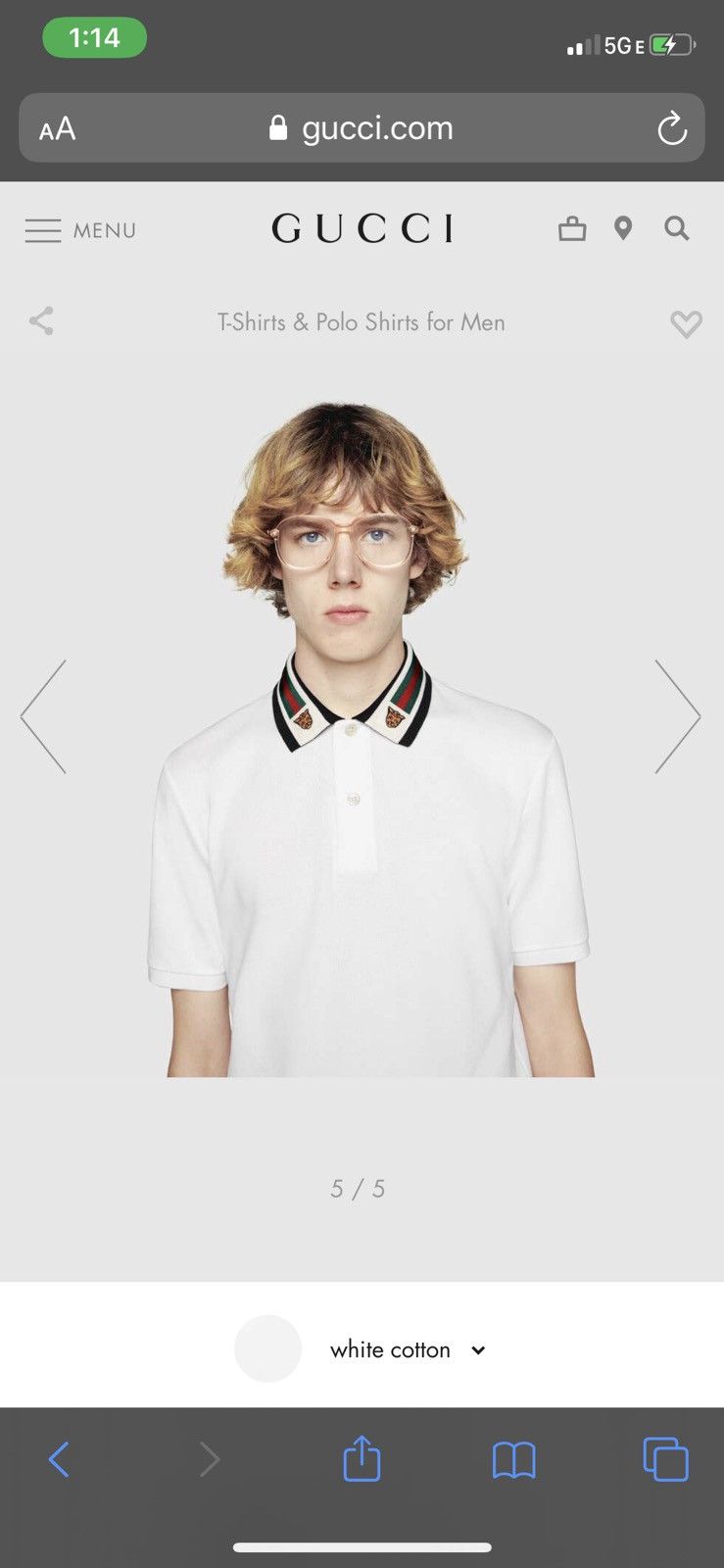 Gucci cotton polo with web and feline head online