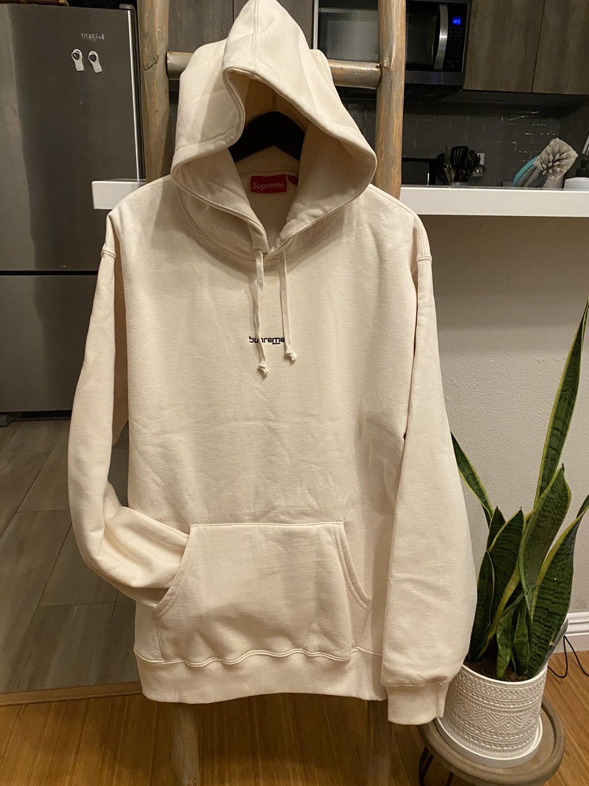 Supreme Supreme Digital Logo Hooded Sweatshirt Natural | Grailed