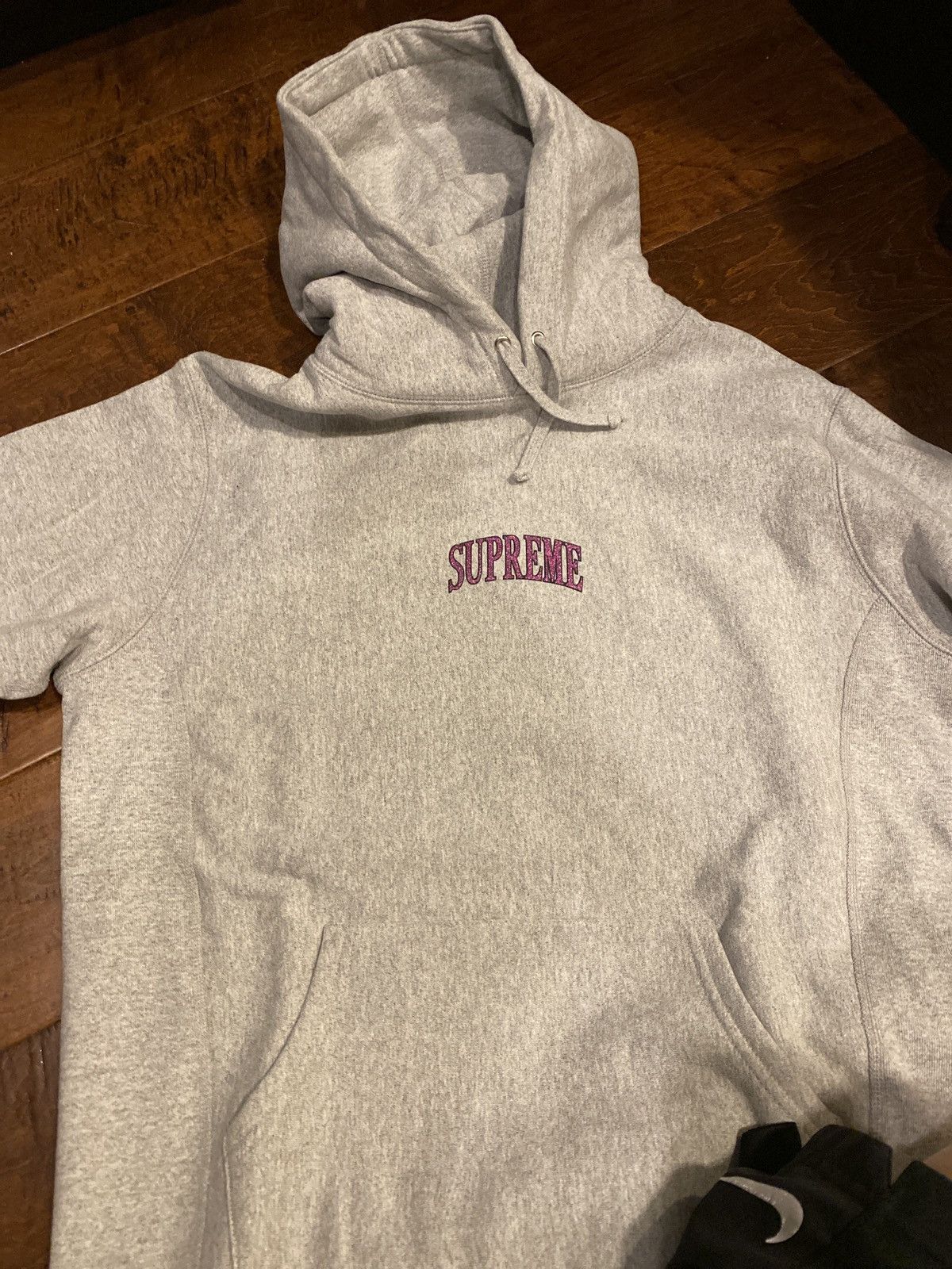 Supreme glitter arc hooded sweatshirt grey size large Sweatshirts 