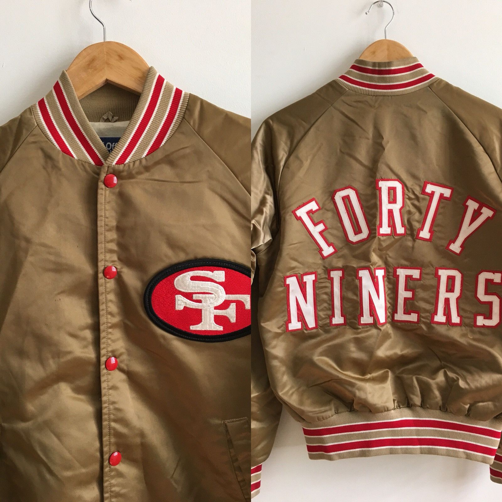 San Francisco 49ers Vintage 80’s Rare Stahl-Urban Men’s Small Satin (Nylon)  Jacket. No Scratches On Buttons. No Stains. Small Hole In Arm Pit. $150.00