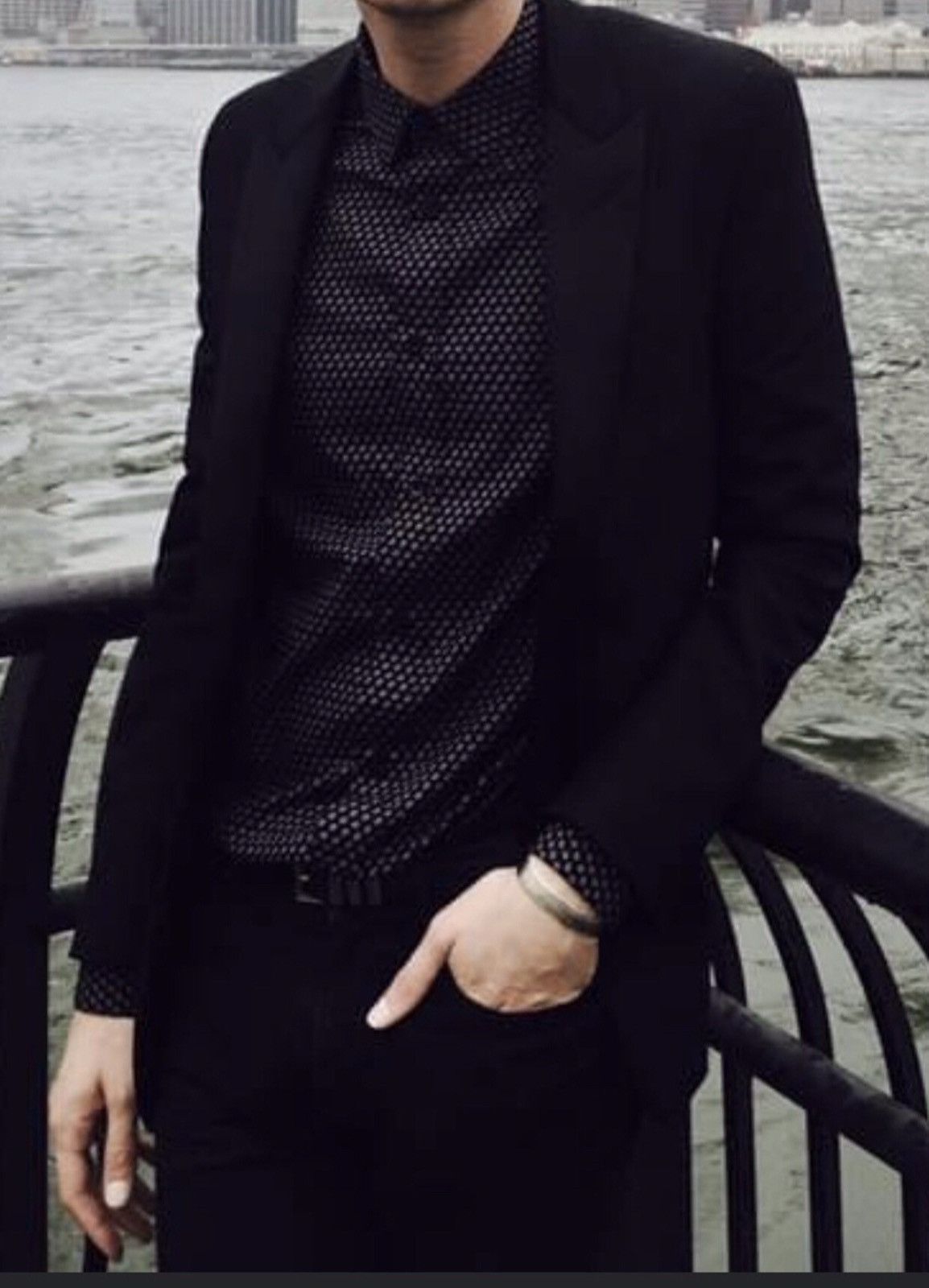 Hedi Slimane × Saint Laurent Paris Rare matte black 3 passant belt new 100cm $799 Size 34 - 3 Thumbnail