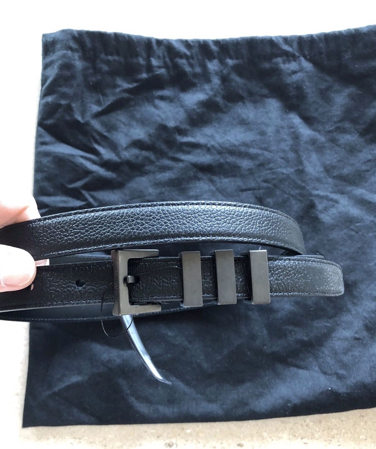 Hedi Slimane × Saint Laurent Paris Rare matte black 3 passant belt new 100cm $799 Size 34 - 2 Thumbnail