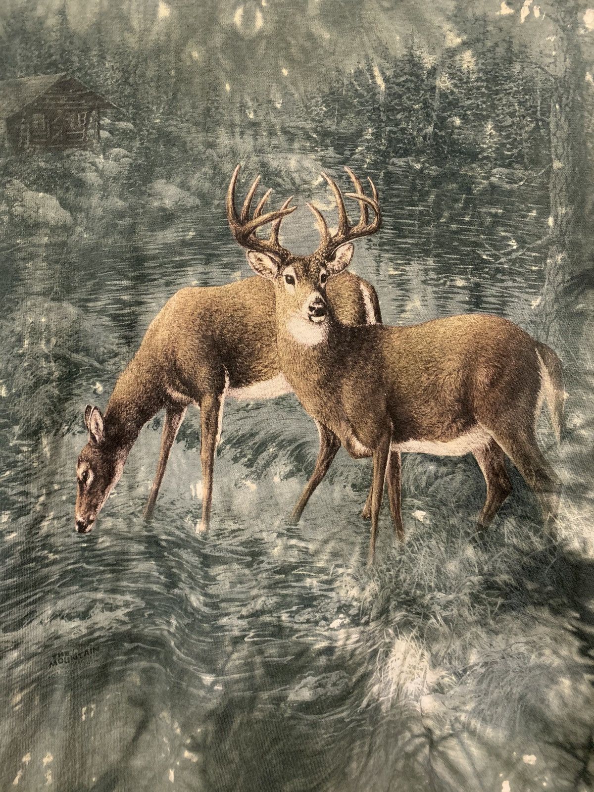 Vintage 2 Deers in the woods tie dye tshirt Size US XL / EU 56 / 4 - 2 Thumbnail