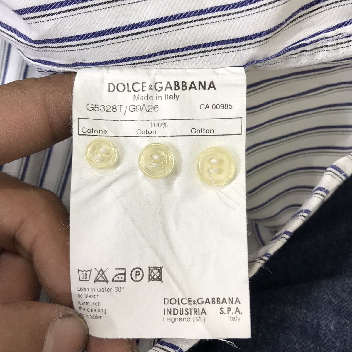Dolce & Gabbana Dolce And Gabbana Double Wrists Long Sleeve Shirt Size US S / EU 44-46 / 1 - 6 Thumbnail