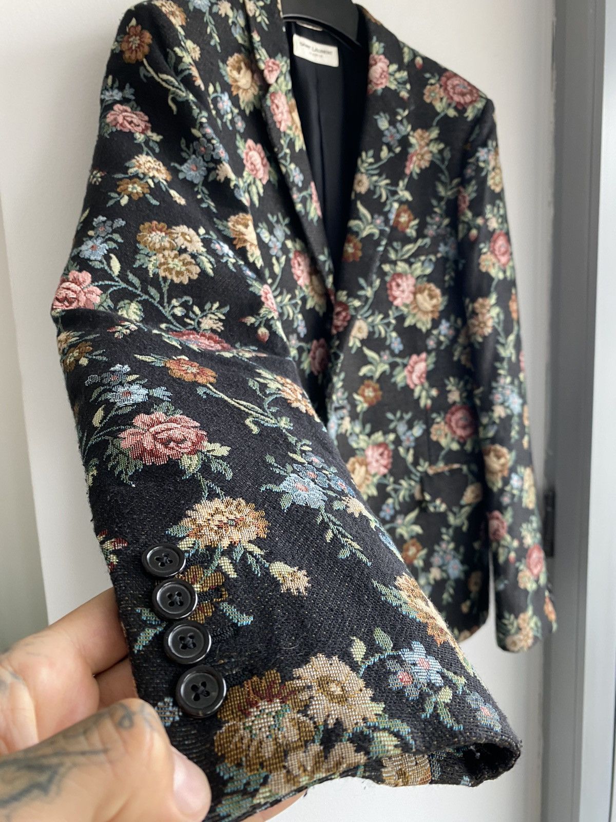 Hedi Slimane × Saint Laurent Paris SLP SS15 Hedi Pysch Rock Runway Flower Blazer Jacket EU52 Size US L / EU 52-54 / 3 - 2 Thumbnail