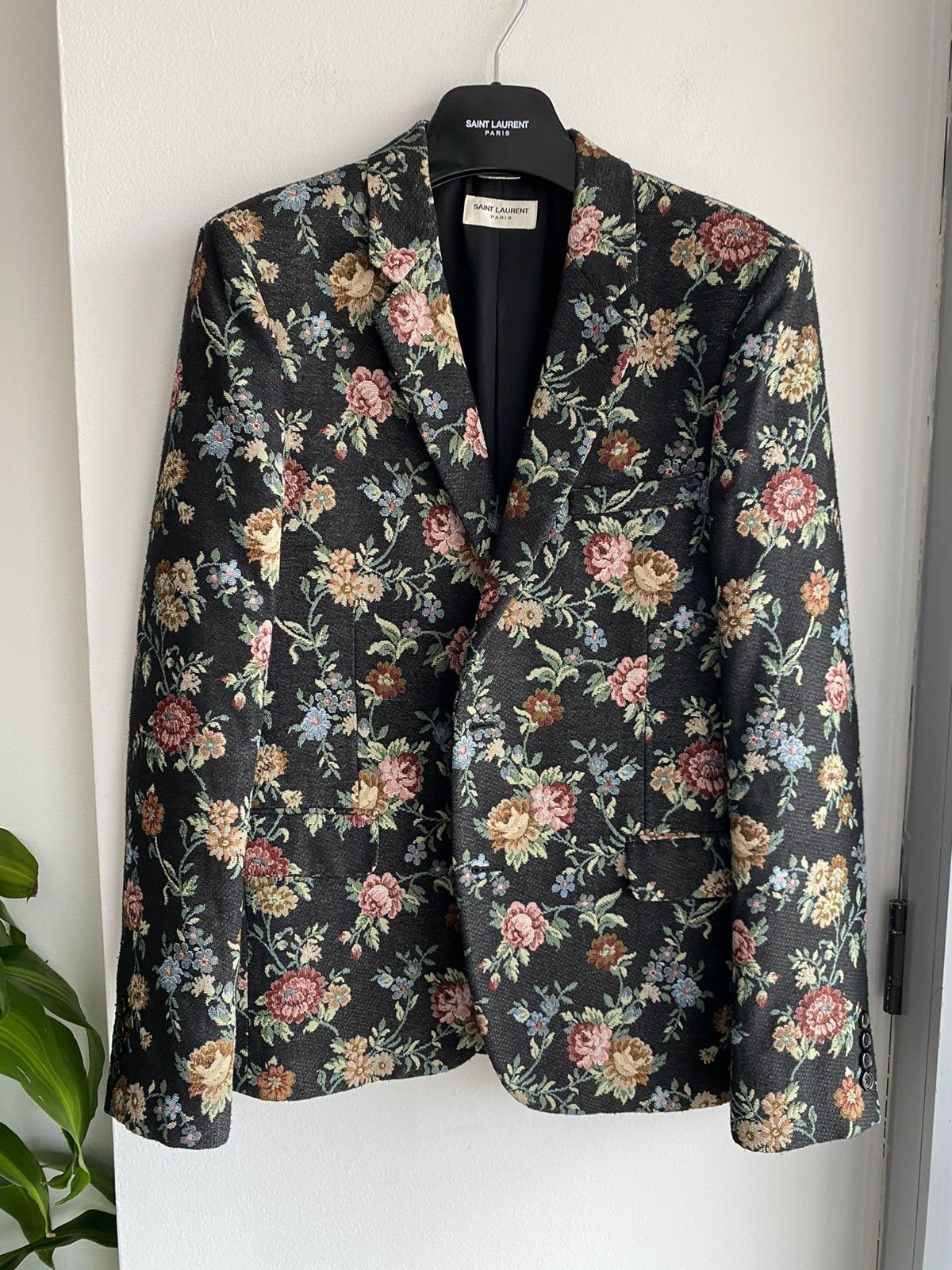 Hedi Slimane × Saint Laurent Paris SLP SS15 Hedi Pysch Rock Runway Flower Blazer Jacket EU52 Size US L / EU 52-54 / 3 - 5 Thumbnail