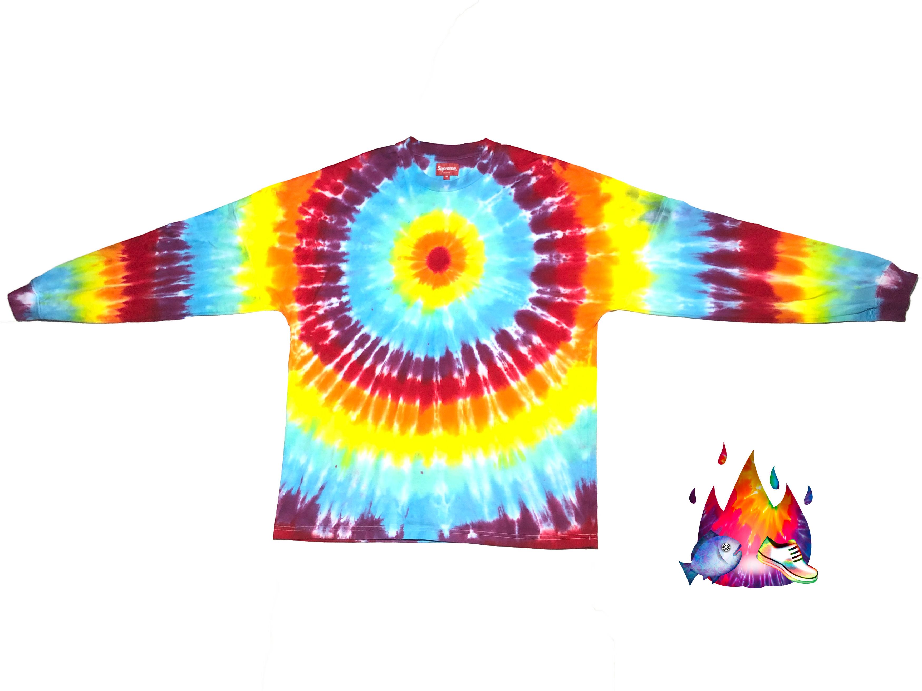 Supreme Medium - Supreme Rainbow Tie-dye Overdyed L/S Top Shirt Size US M / EU 48-50 / 2 - 3 Thumbnail