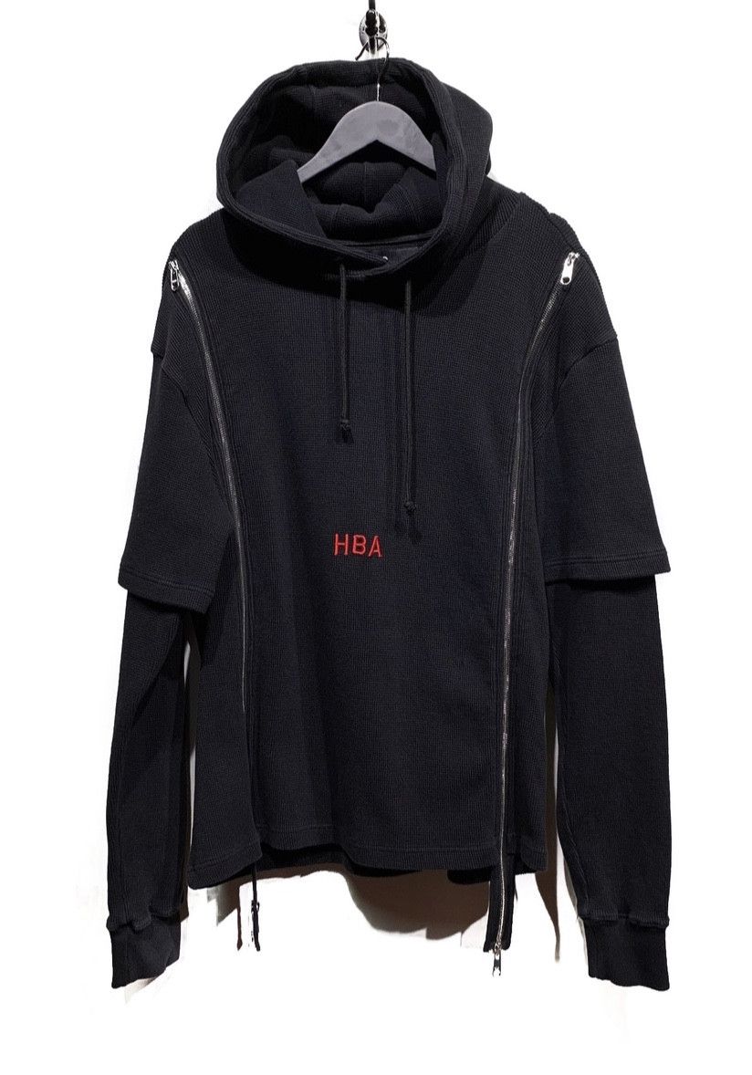 Hood By Air Hood By Air HBA Logo Layered Waffled Zippered Hoodie | Grailed