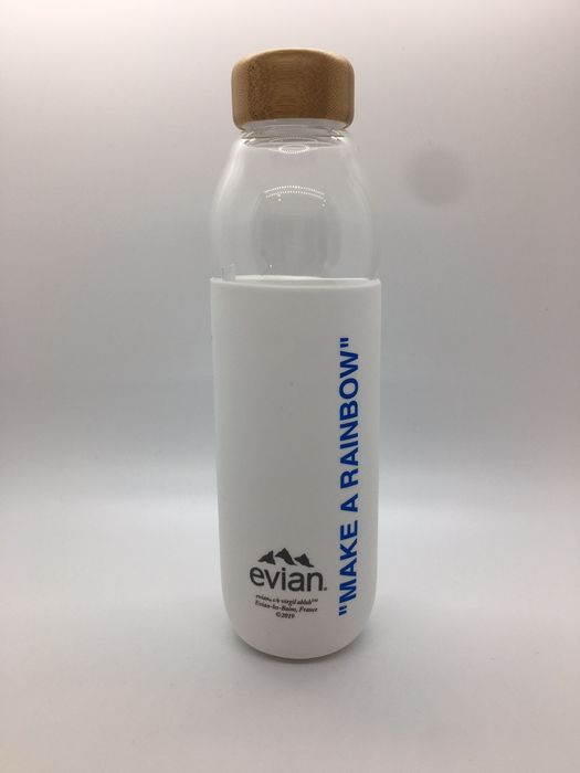 OffWhite Off White Evian Glass Water Bottle Light Blue Grailed